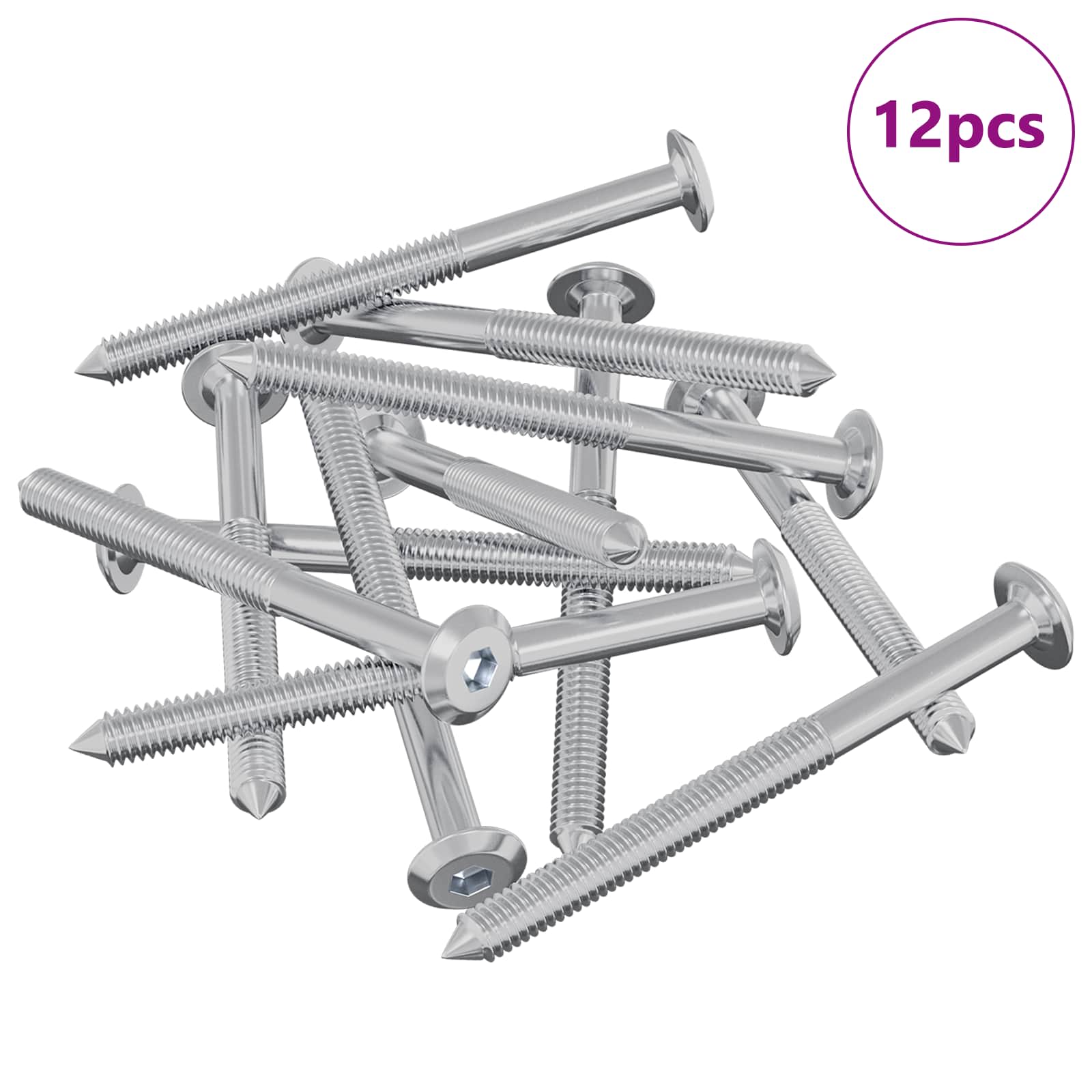 Meubelschroeven 12 pcs Zilver M6 x 70 mm Staal is nu te koop bij PeponiXL, paradijselijk wonen!