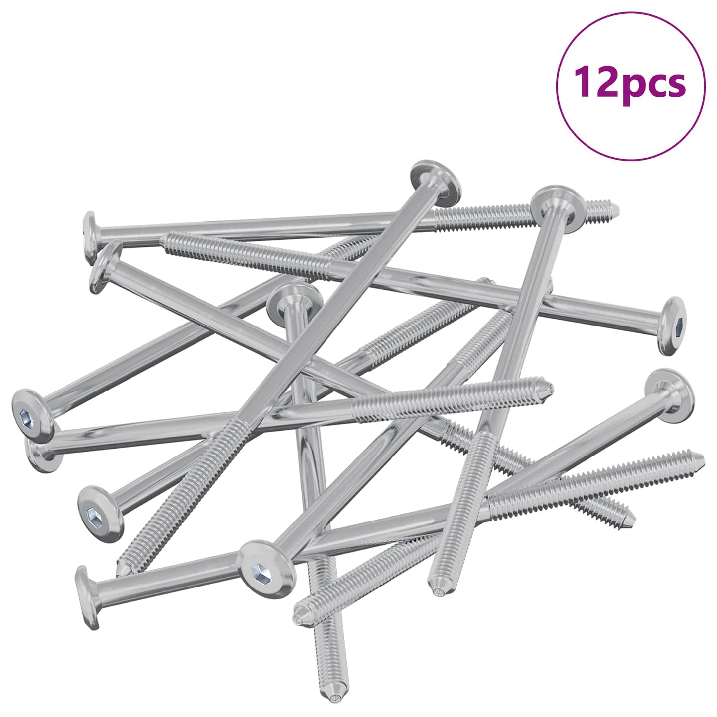 Meubelschroeven 12 pcs Zilver M6 x 120 mm Staal is nu te koop bij PeponiXL, paradijselijk wonen!