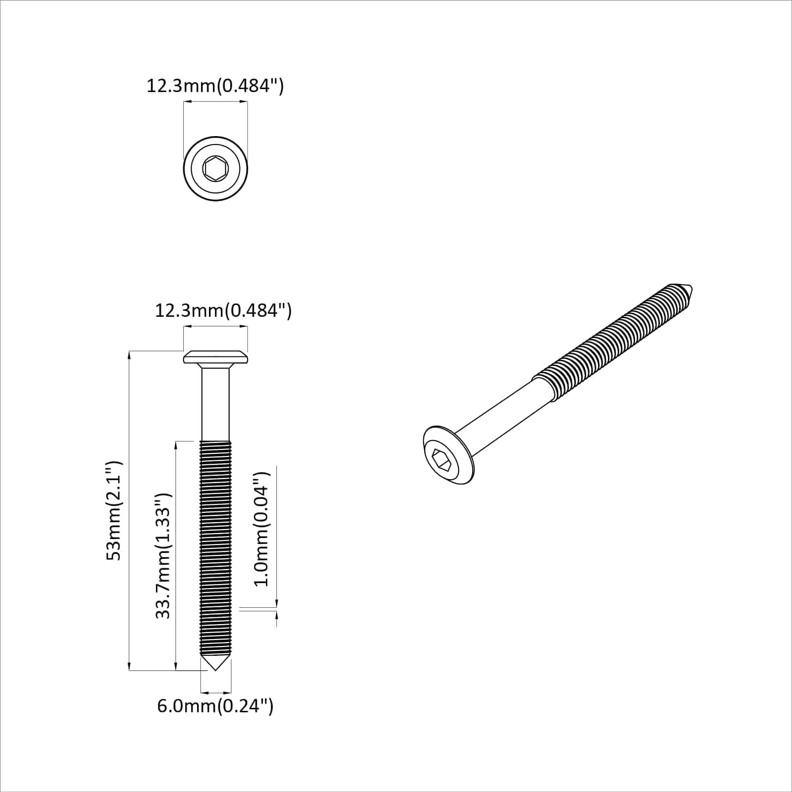 Bout 2 pcs Zilver M6 x 50 mm Staal is nu te koop bij PeponiXL, paradijselijk wonen!