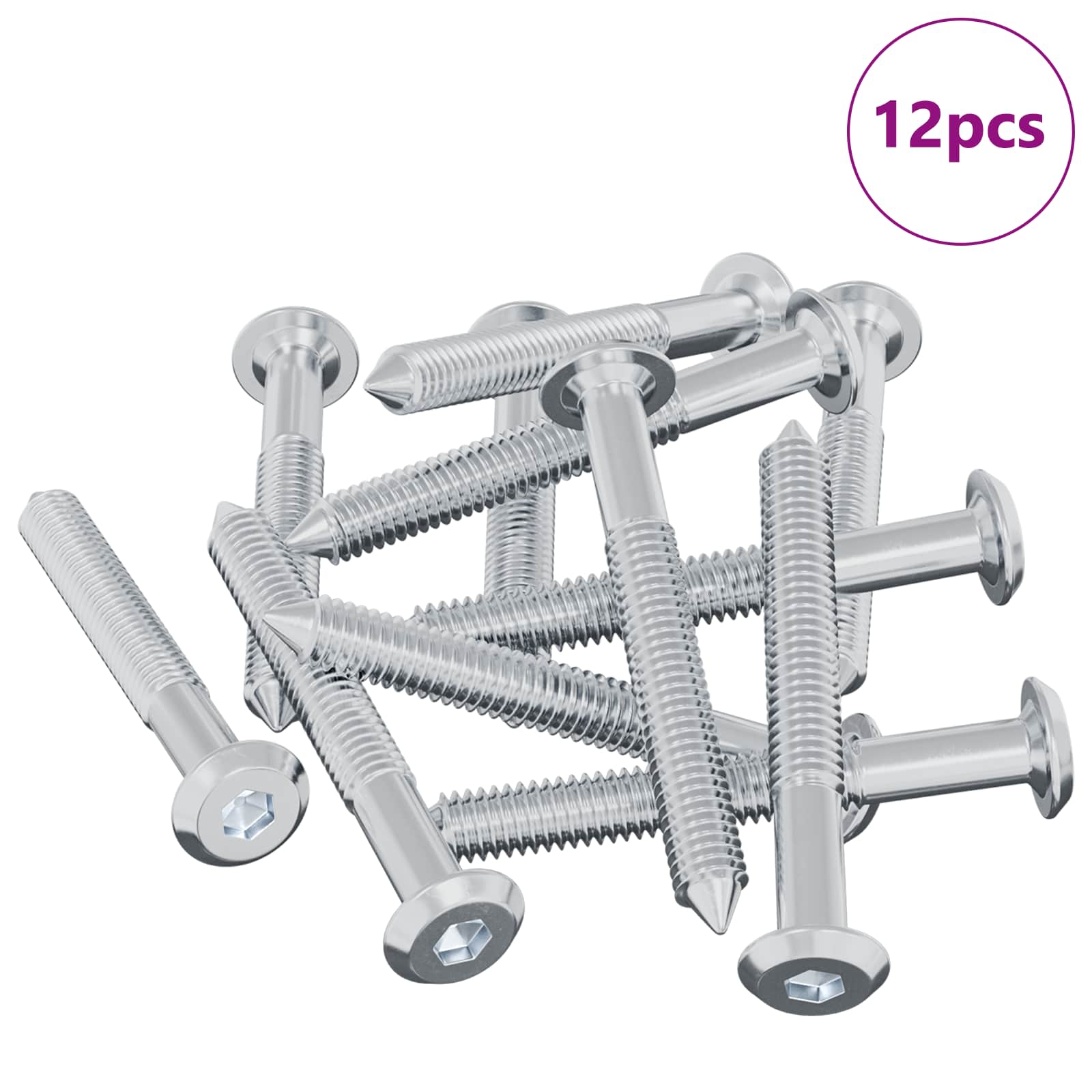 Bout 12 pcs Zilver M6 x 50 mm Staal is nu te koop bij PeponiXL, paradijselijk wonen!
