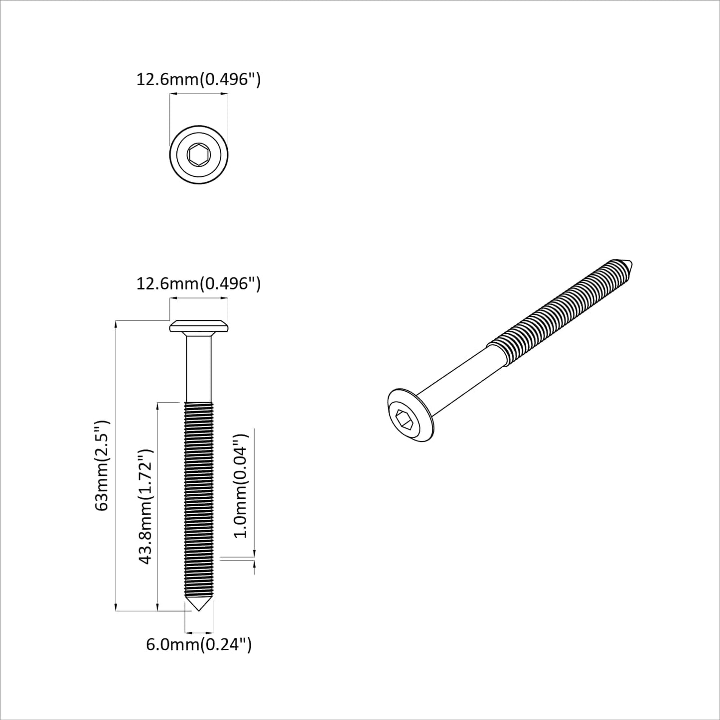 Bout 2 pcs Zilver M6 x 60 mm Staal is nu te koop bij PeponiXL, paradijselijk wonen!