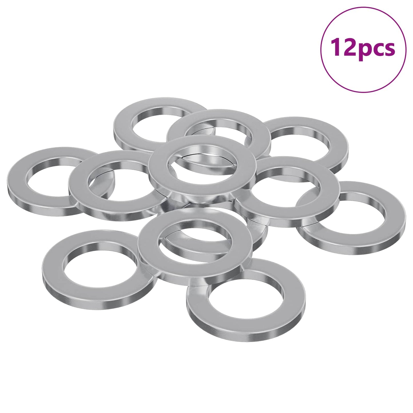 Washers 12 pcs Zilver 10 x 10 x 1,2 mm IJzer is nu te koop bij PeponiXL, paradijselijk wonen!
