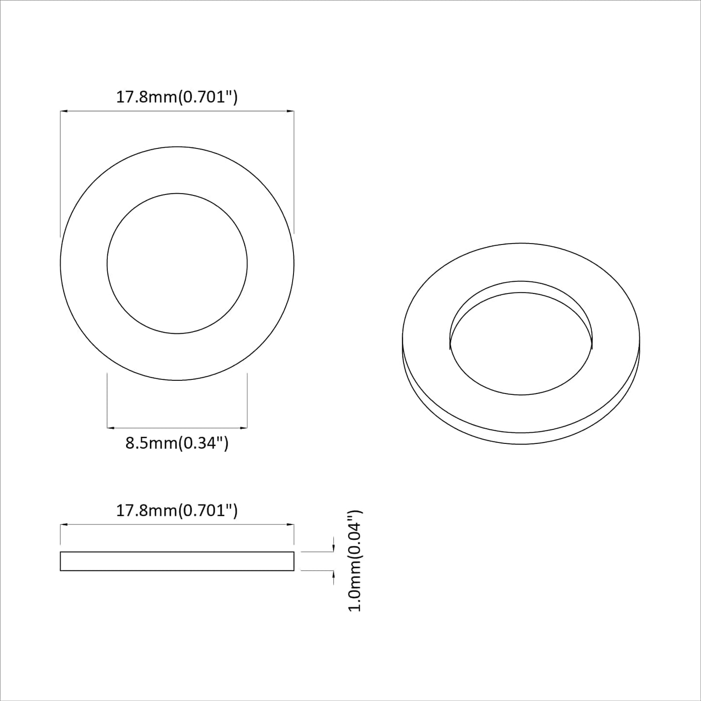 Washers 12 pcs Zilver 16 x 16 x 1,5 cm IJzer is nu te koop bij PeponiXL, paradijselijk wonen!