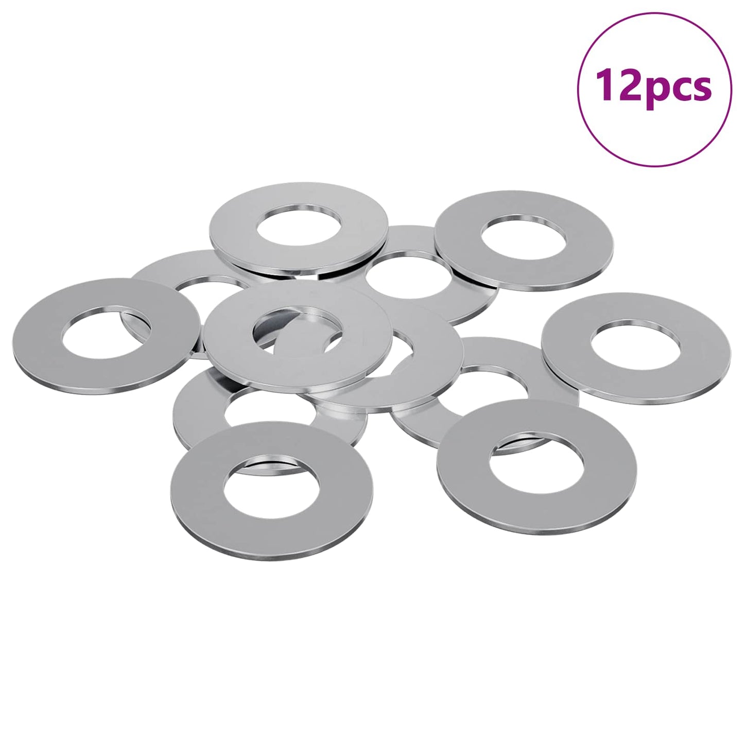 Washers 12 pcs Zilver 16 x 16 x 1,5 cm IJzer is nu te koop bij PeponiXL, paradijselijk wonen!