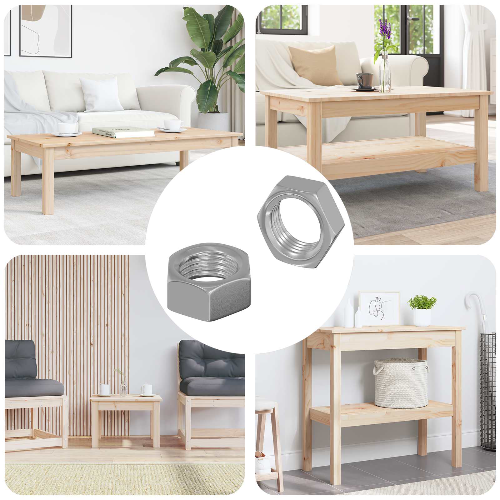 Zeshoekige Moer 2 pcs Zilver M6 Metaal is nu te koop bij PeponiXL, paradijselijk wonen!