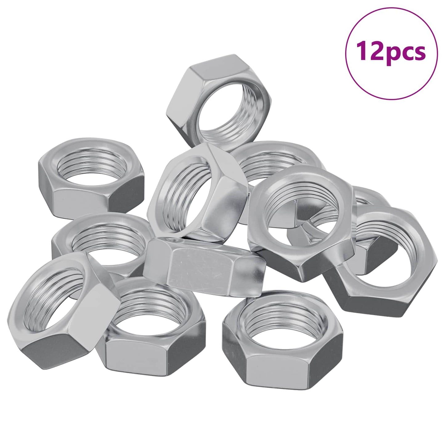 Zeshoekige Moer 12 pcs Zilver M6 Metaal is nu te koop bij PeponiXL, paradijselijk wonen!