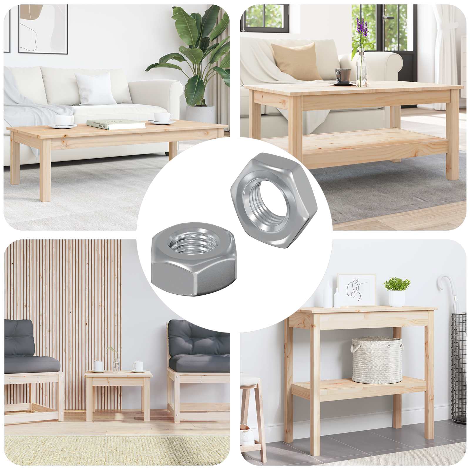 Zeshoekige Moer 2 pcs Zilver m8 Metaal is nu te koop bij PeponiXL, paradijselijk wonen!