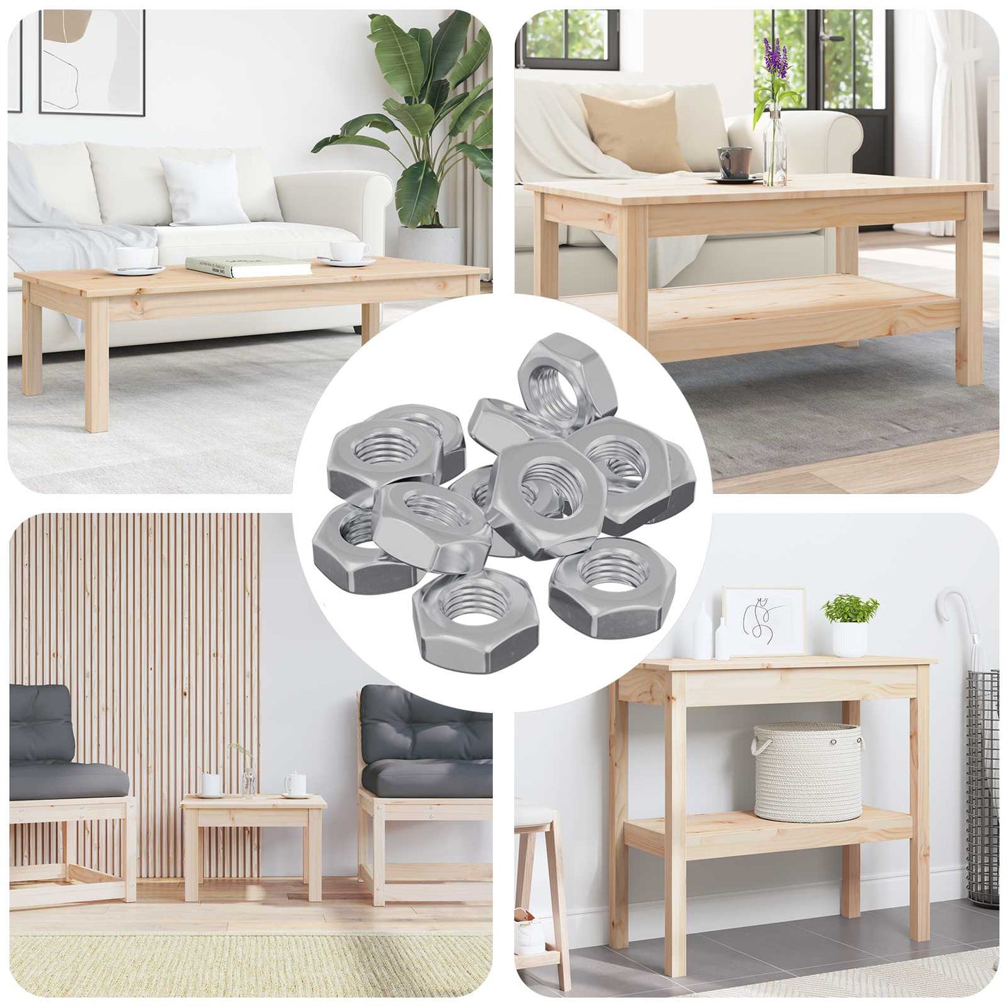 Zeshoekige Moer 12 pcs Zilver m8 Metaal is nu te koop bij PeponiXL, paradijselijk wonen!