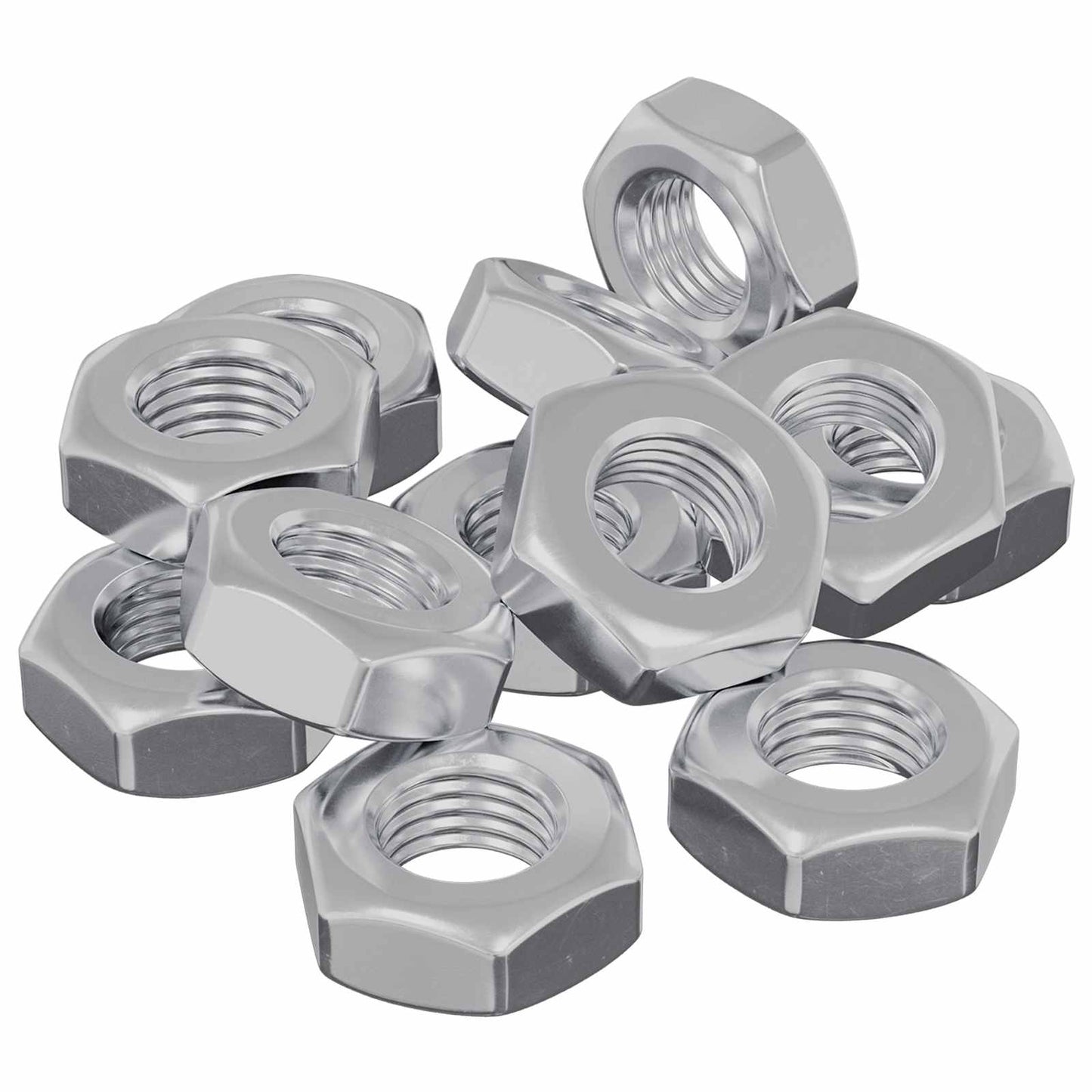 Zeshoekige Moer 12 pcs Zilver m8 Metaal is nu te koop bij PeponiXL, paradijselijk wonen!