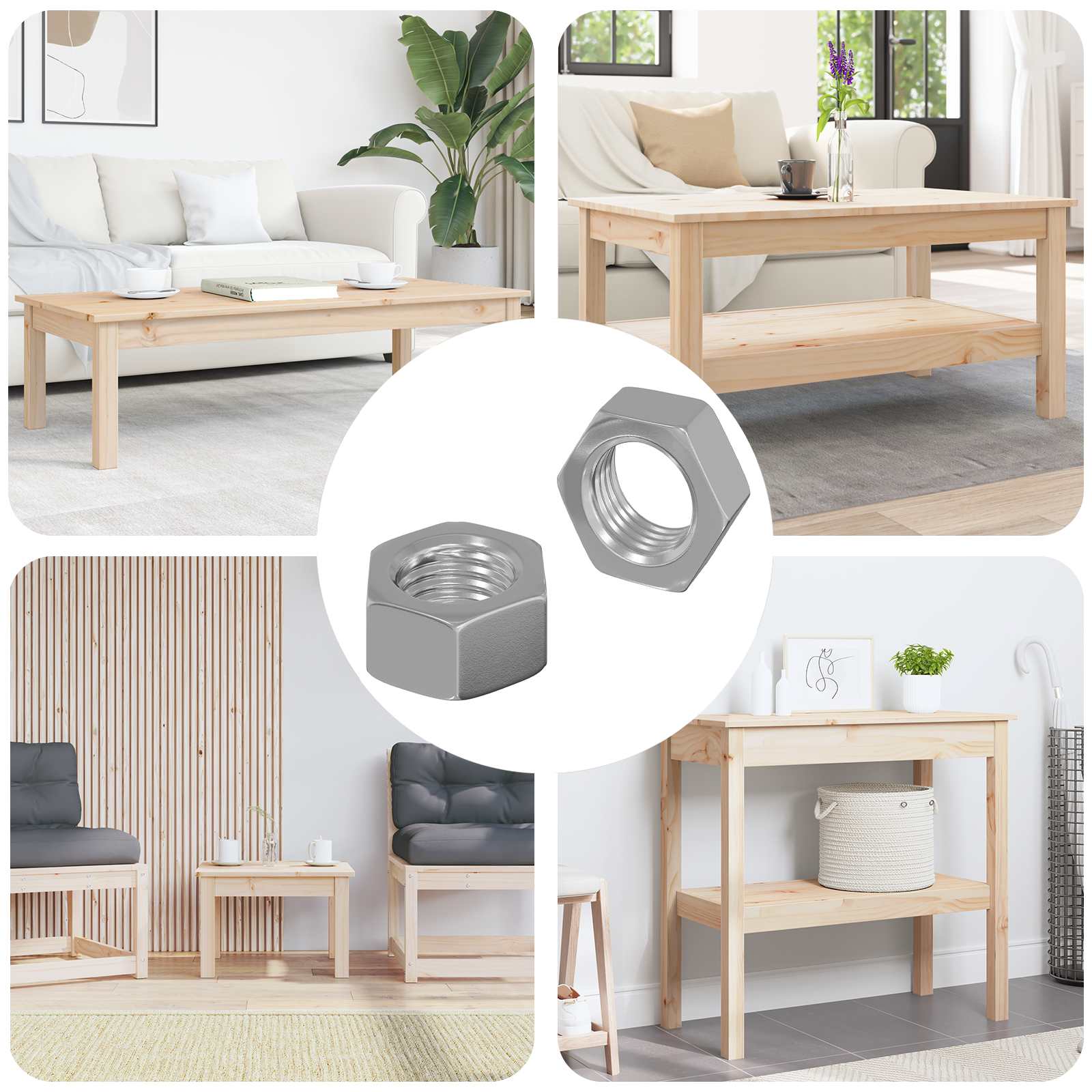 Zeshoekige Moer 2 pcs Zilver M6 Metaal is nu te koop bij PeponiXL, paradijselijk wonen!