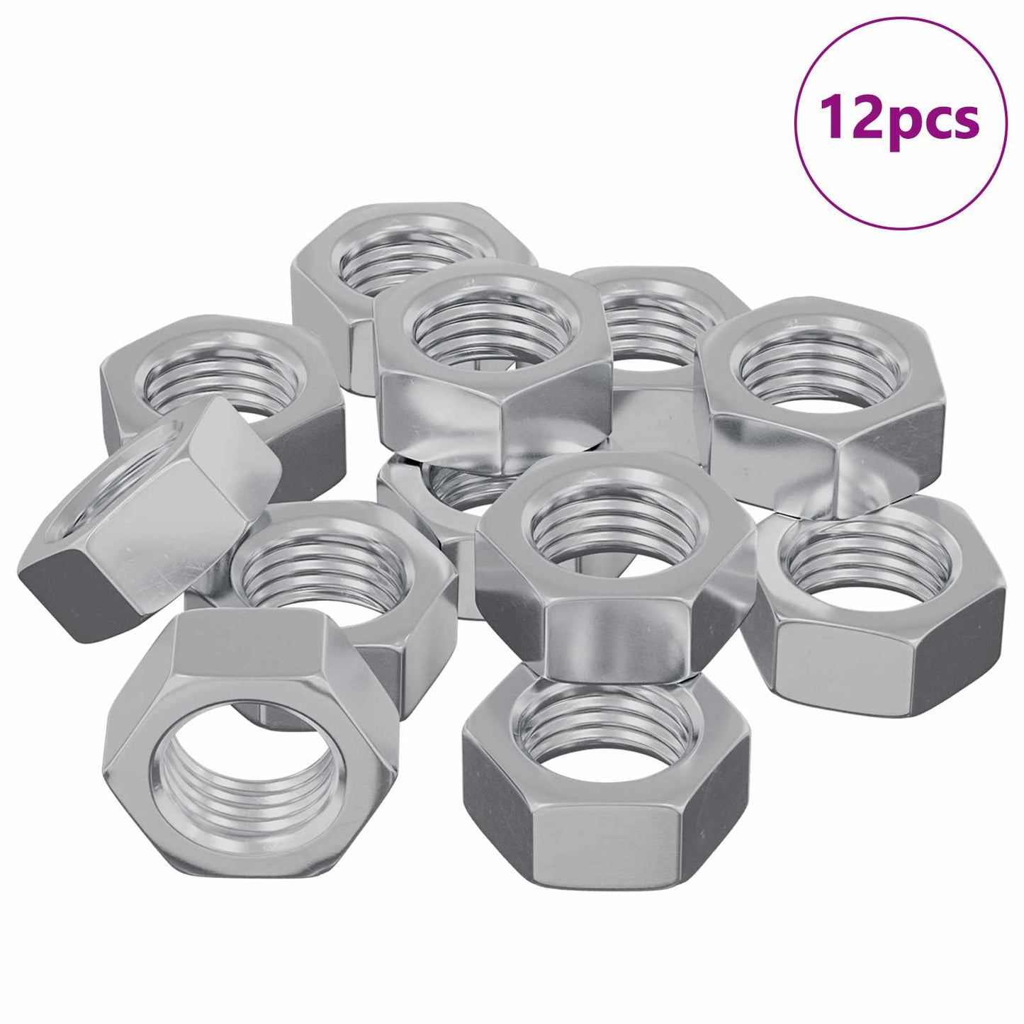 Zeshoekige Moer 12 pcs Zilver M6 Metaal is nu te koop bij PeponiXL, paradijselijk wonen!