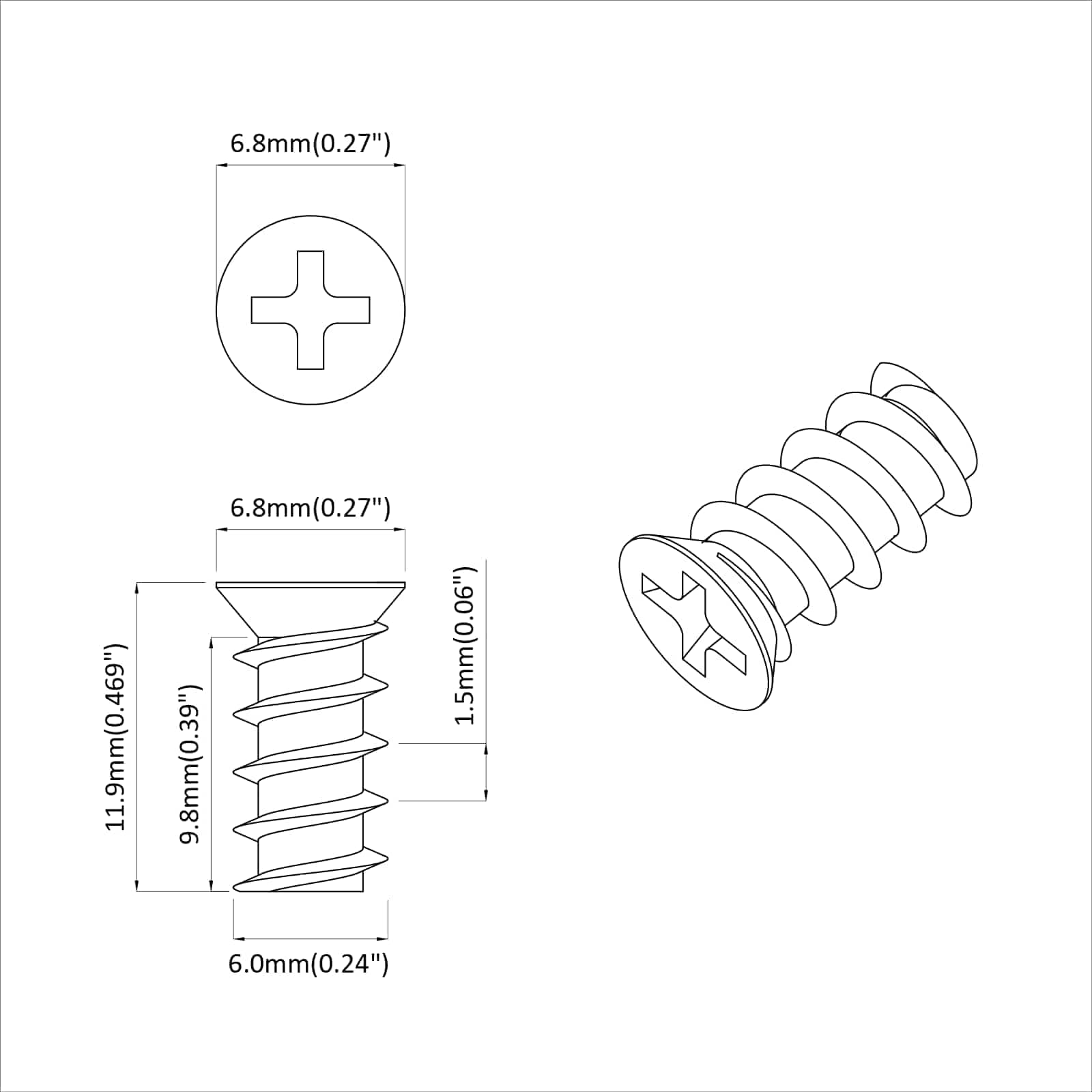 Bout 2 pcs Zilver M6 x 12 mm IJzer is nu te koop bij PeponiXL, paradijselijk wonen!