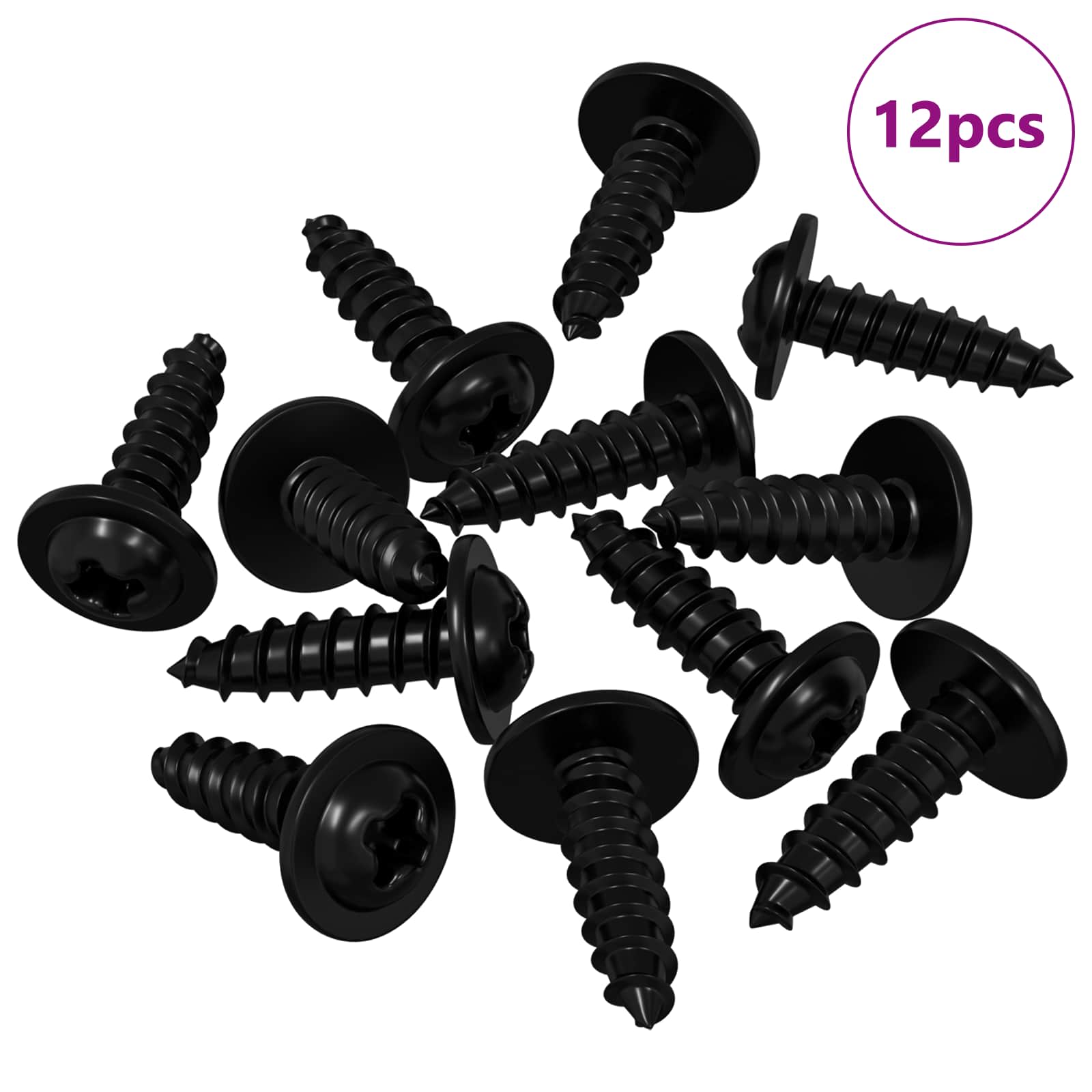 Zelftappende Nagel 12 pcs Zwart 3,5 x 12 mm IJzer is nu te koop bij PeponiXL, paradijselijk wonen!