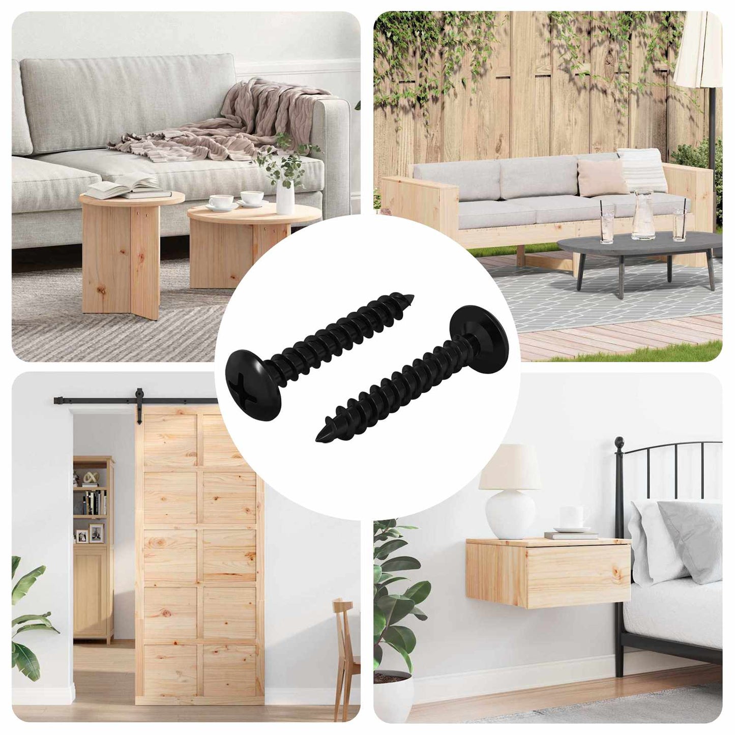 Zelftappende Nagel 2 pcs Zwart 4 x 25 mm Staal is nu te koop bij PeponiXL, paradijselijk wonen!