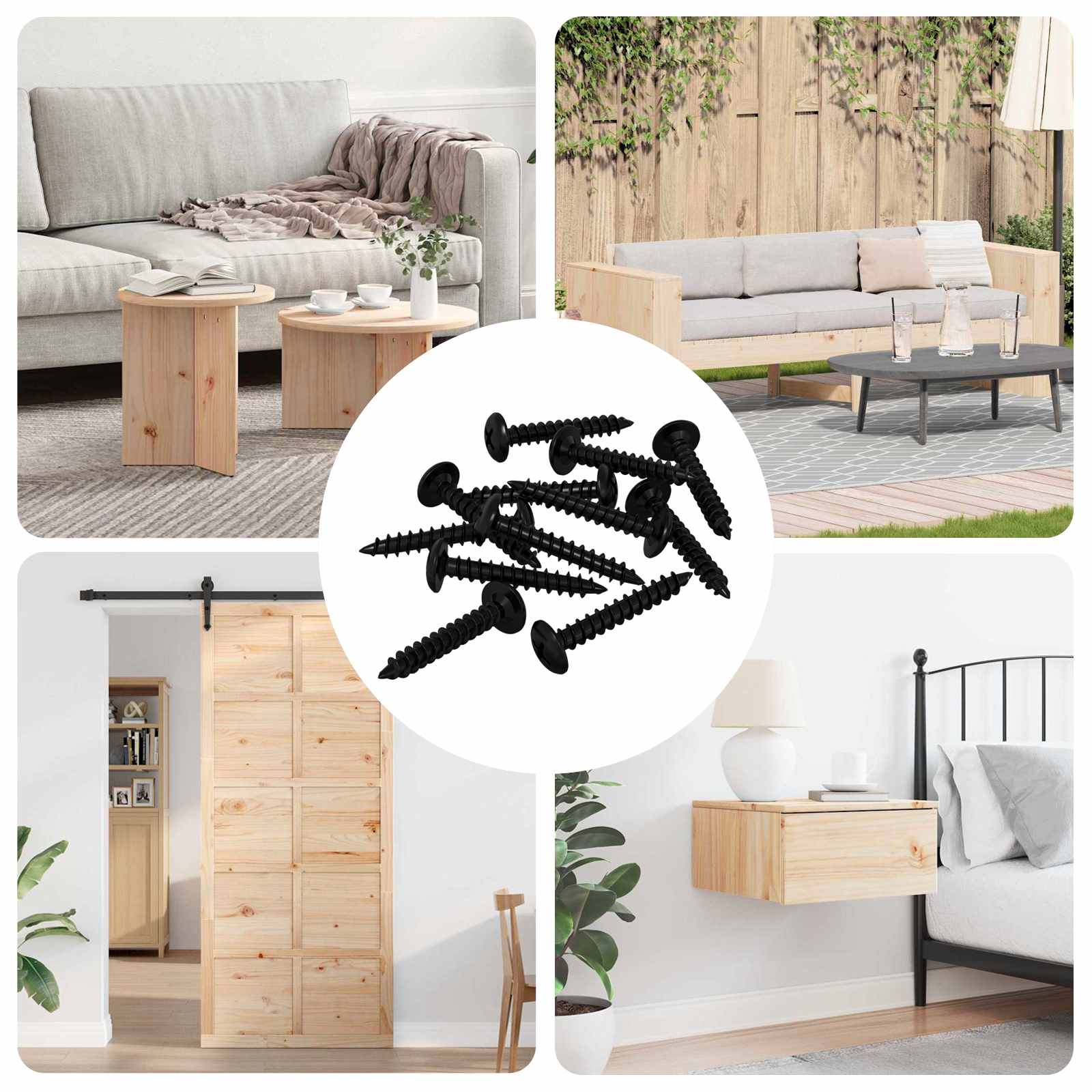 Zelftappende Nagel 12 pcs Zwart 4 x 25 mm Staal is nu te koop bij PeponiXL, paradijselijk wonen!