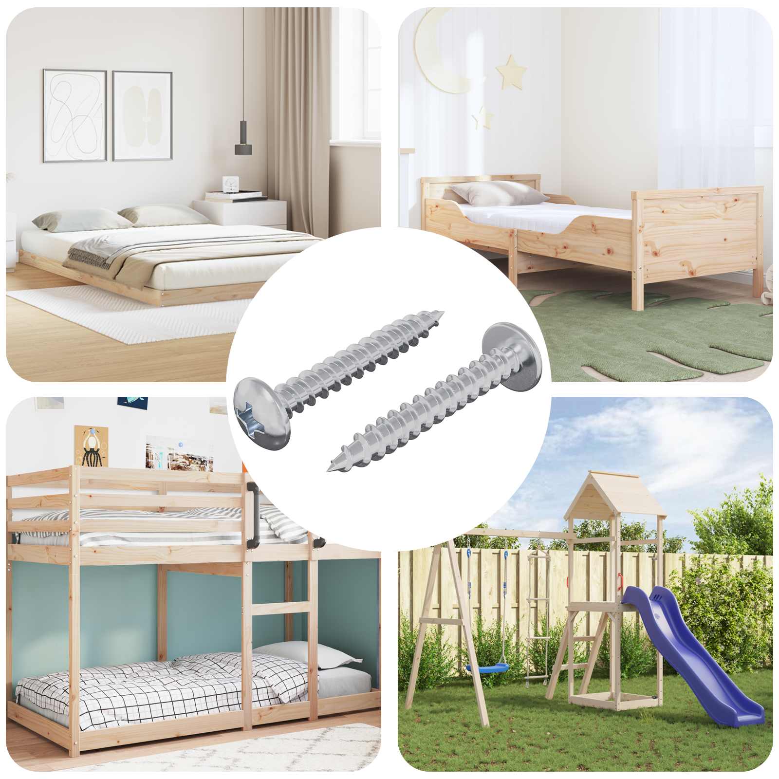 Houten Schroef 2 pcs Zilver M4 x 28 mm IJzer is nu te koop bij PeponiXL, paradijselijk wonen!