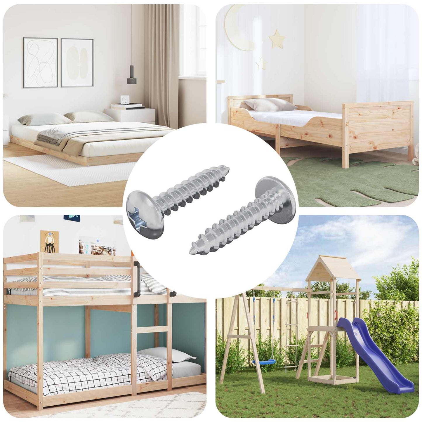 Houten Schroeven 2 pcs Zilver M4 x 20 mm Staal is nu te koop bij PeponiXL, paradijselijk wonen!