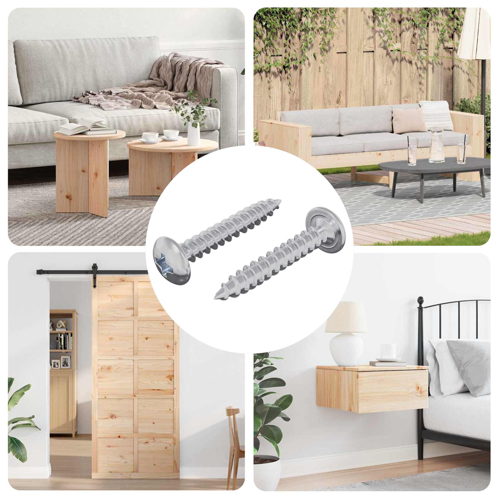 Houten Schroeven 2 pcs Zilver M4 x 25 mm Staal is nu te koop bij PeponiXL, paradijselijk wonen!