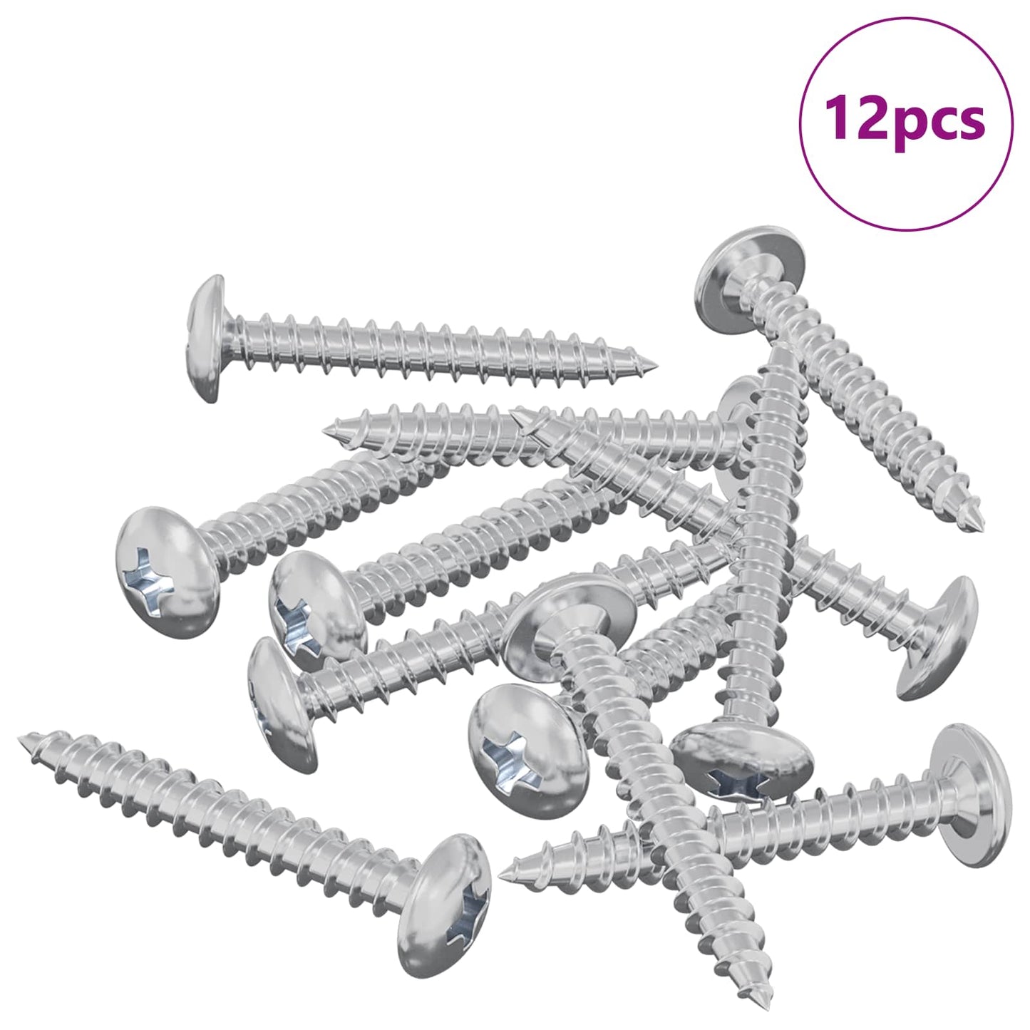 Houten Schroeven 12 pcs Zilver M4 x 28 mm Staal is nu te koop bij PeponiXL, paradijselijk wonen!
