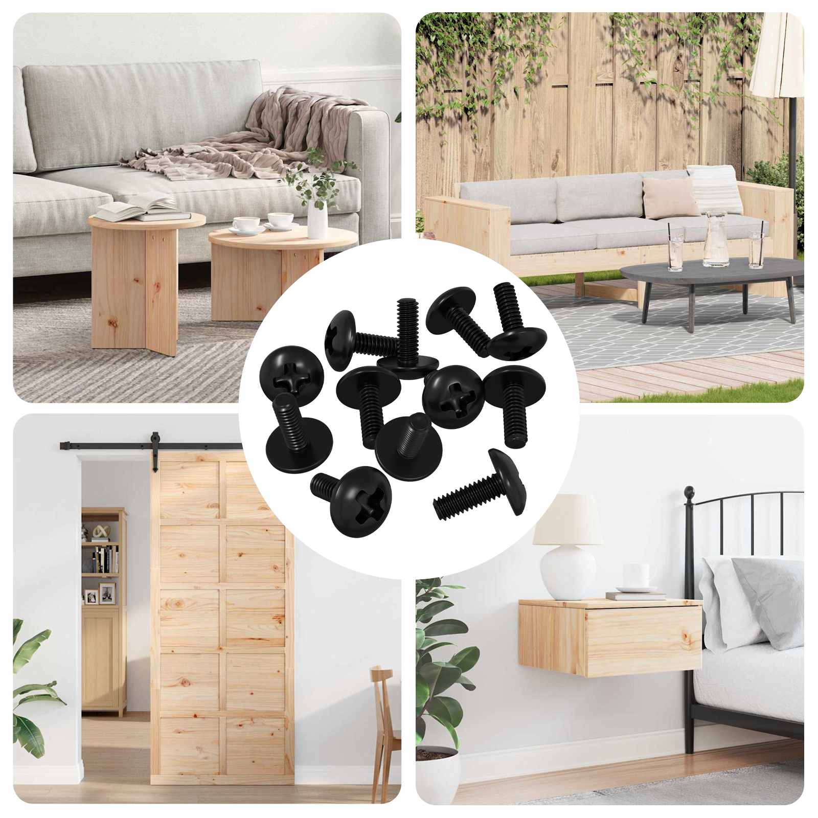 Sleeve Schroeven 12 pcs Zwart M4 x 10 mm IJzer is nu te koop bij PeponiXL, paradijselijk wonen!