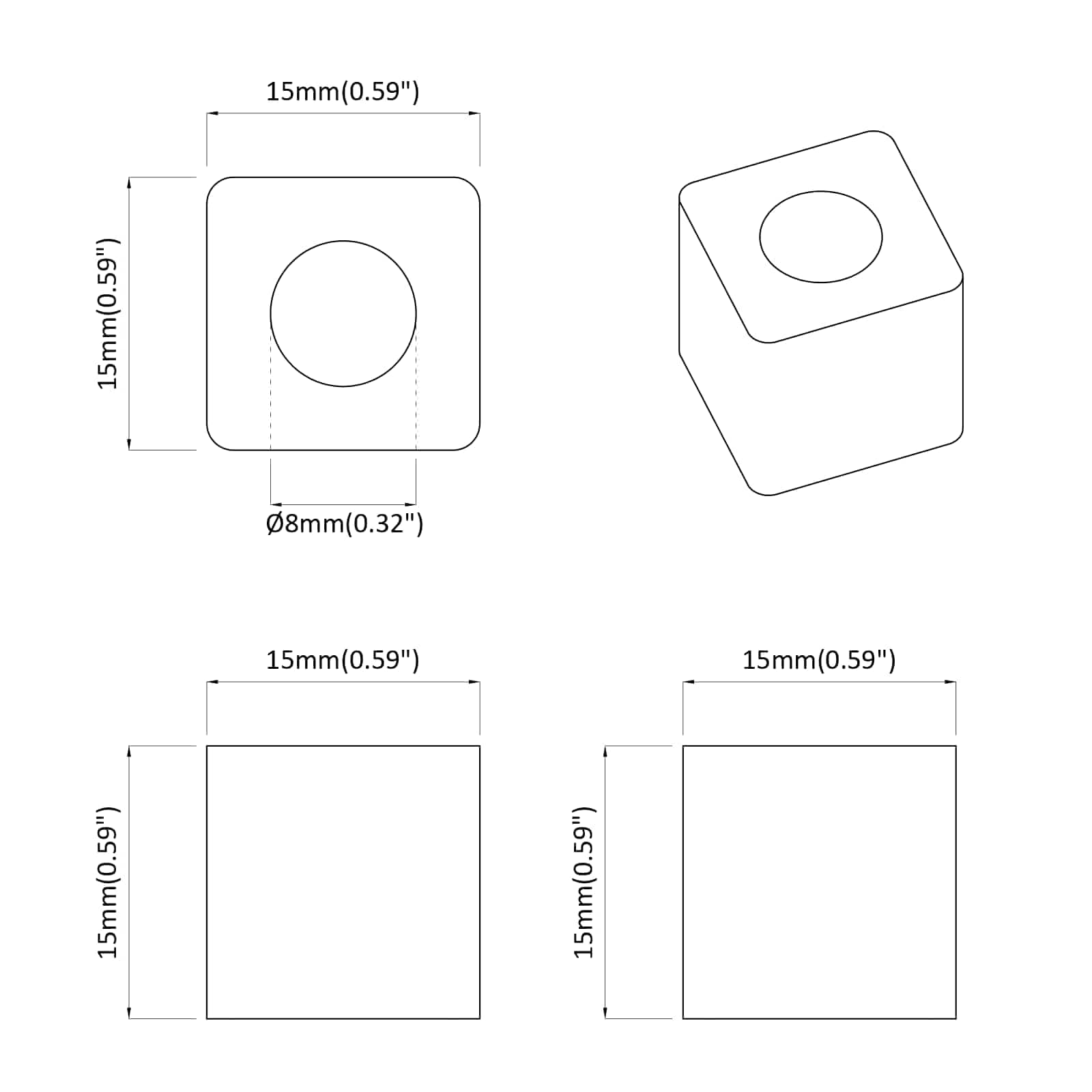 Ladehouder 12 pcs Zwart 15 x 15 x 15mm PP Copolymeer is nu te koop bij PeponiXL, paradijselijk wonen!
