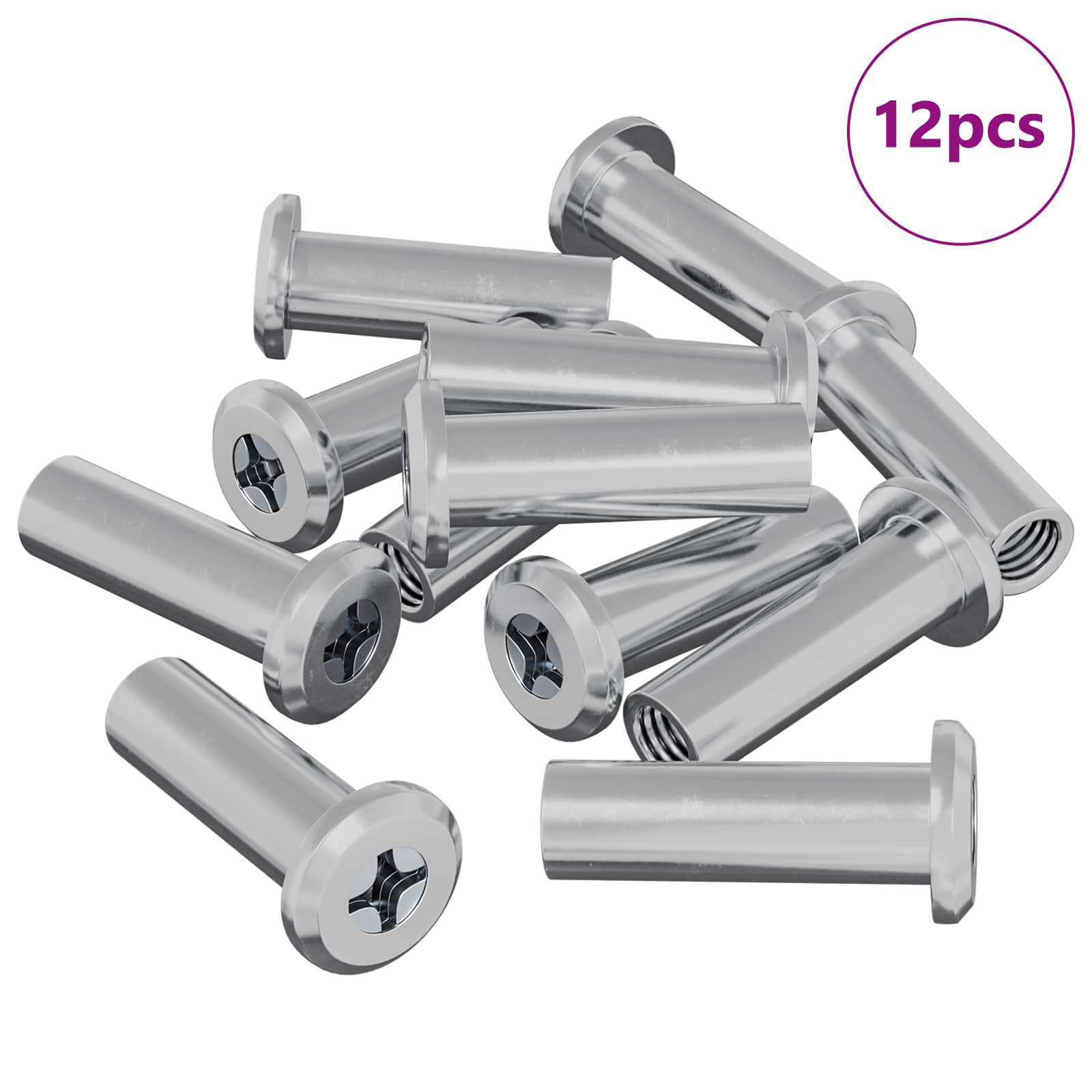 Slotmoer 12 pcs Zilver M6 x 25 mm Staal is nu te koop bij PeponiXL, paradijselijk wonen!