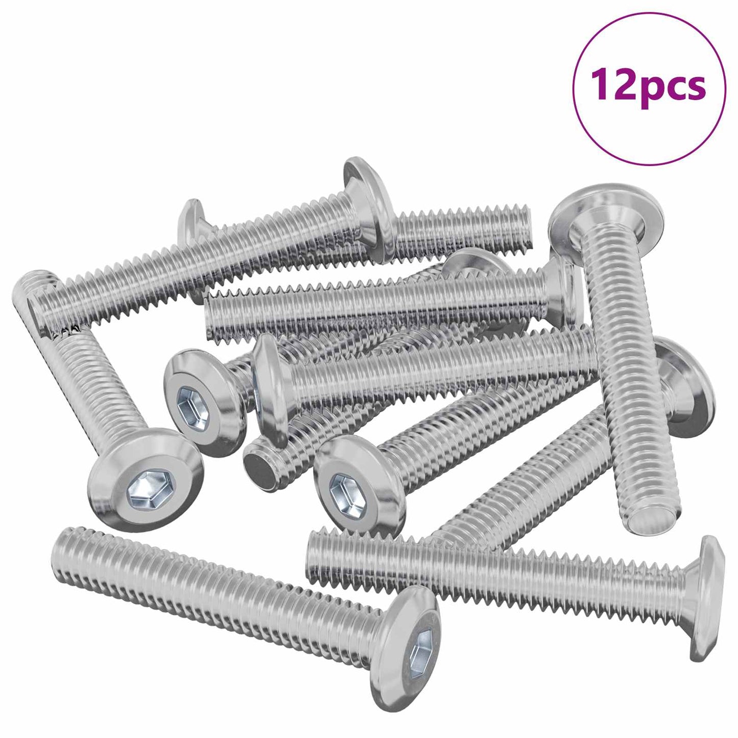 Vergrendelingsschroef 12 pcs Zilver M6 x 35 mm Staal is nu te koop bij PeponiXL, paradijselijk wonen!