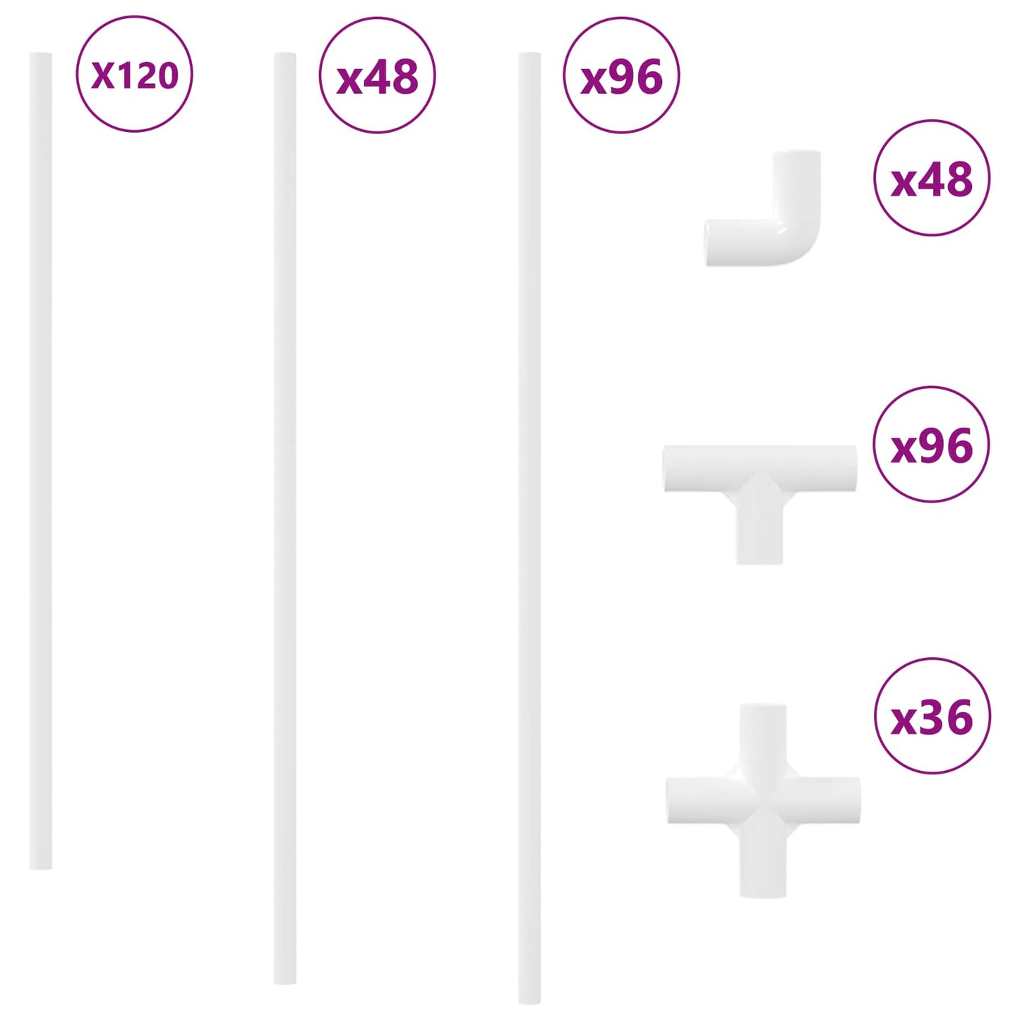 PVC Pijp 12 pcs Wit 12,2 x 1,8 x 500 mm PP en PE is nu te koop bij PeponiXL, paradijselijk wonen!