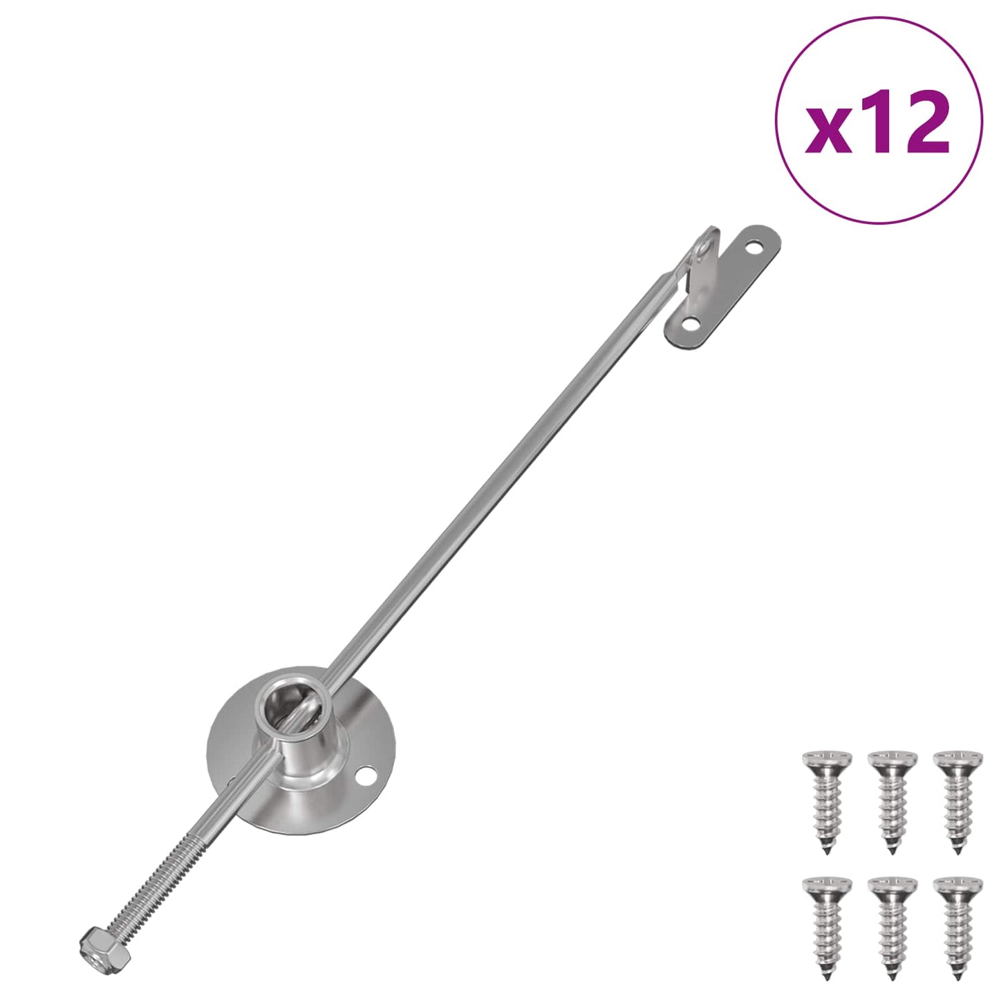 Trekstang Scharnier 12 pcs Zilver 190 mm Metaal is nu te koop bij PeponiXL, paradijselijk wonen!