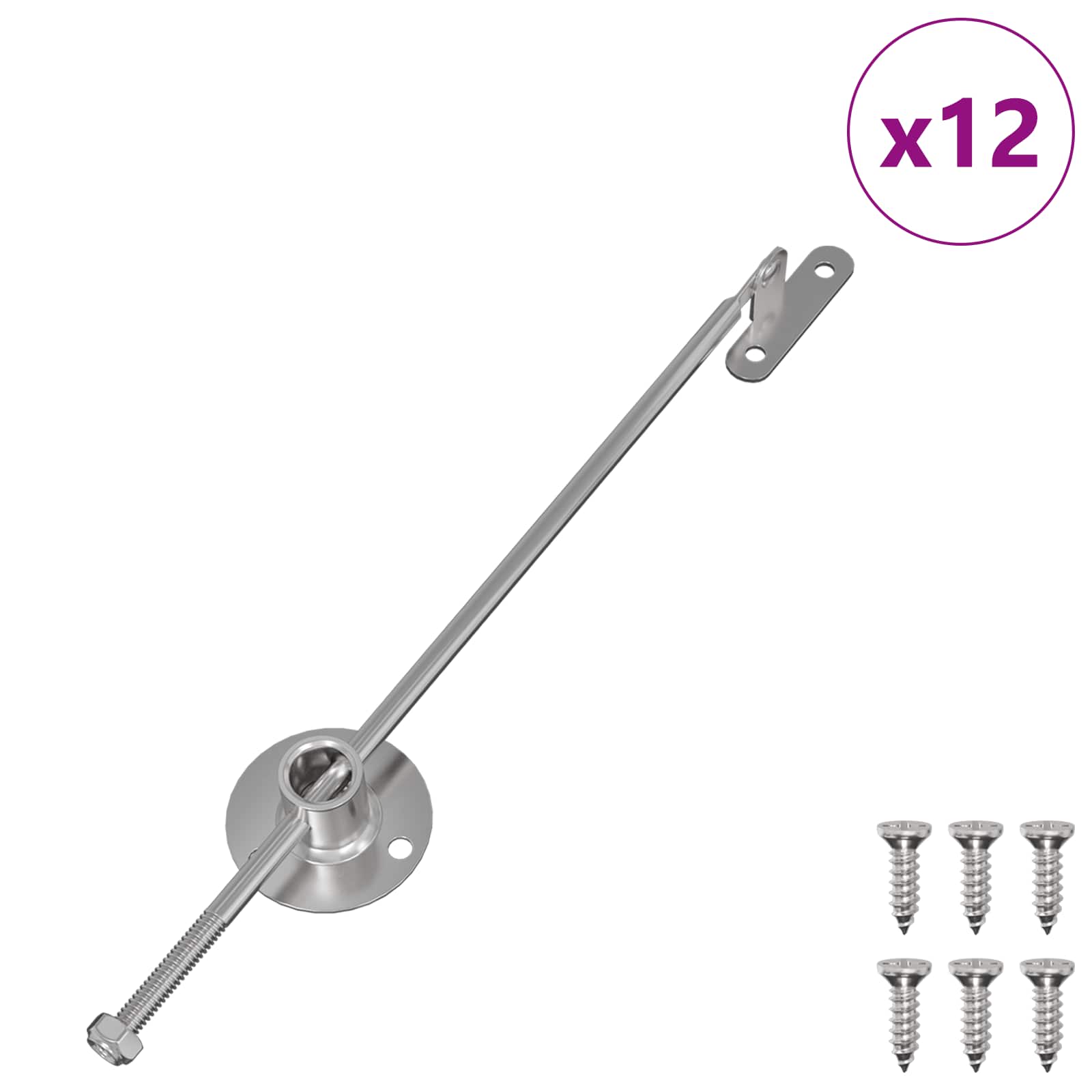 Trekstang Scharnier 12 pcs Zilver 190 mm Metaal is nu te koop bij PeponiXL, paradijselijk wonen!
