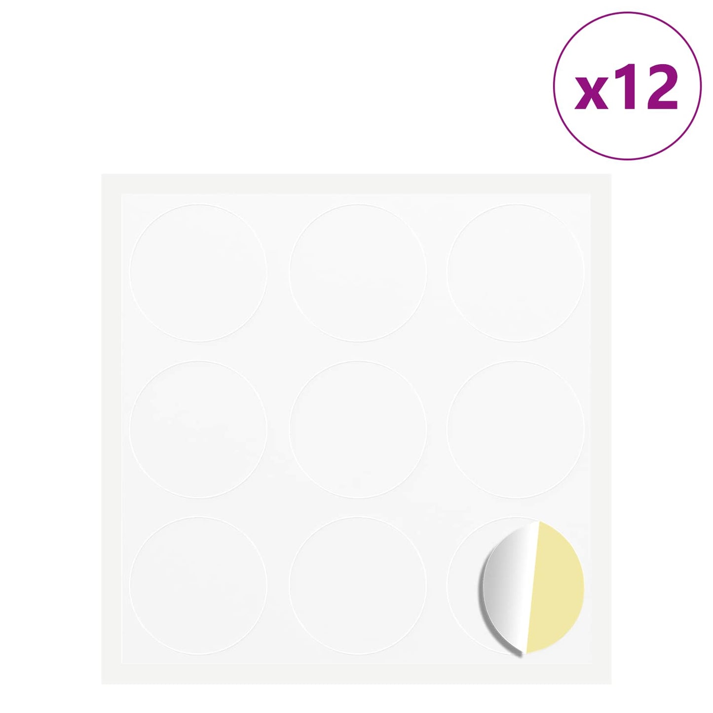 Sticker 12 pcs Wit Ø 20 x 0,5 mm Papier is nu te koop bij PeponiXL, paradijselijk wonen!