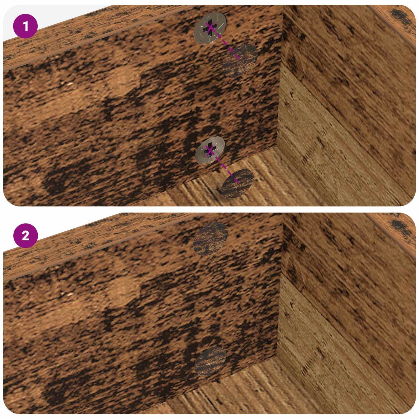 Zelfklevende Schroefhoes 2 pcs Oudhout Ø 20 x 0,5 mm is nu te koop bij PeponiXL, paradijselijk wonen!