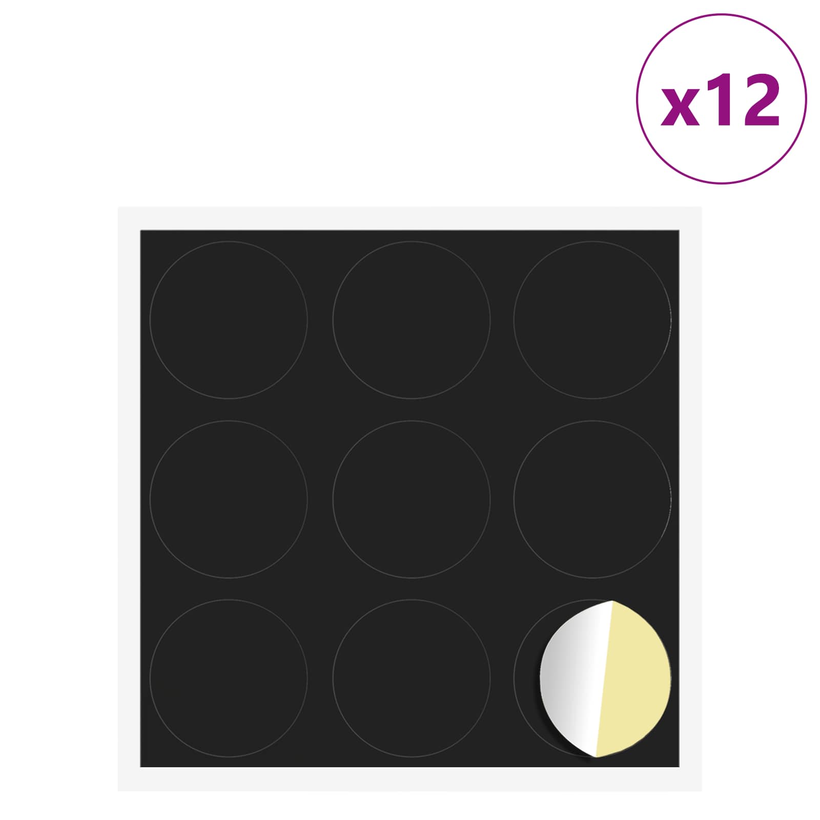 Zelfklevende Schroefhoes 12 pcs Zwart Ø 20 x 0,5 mm is nu te koop bij PeponiXL, paradijselijk wonen!