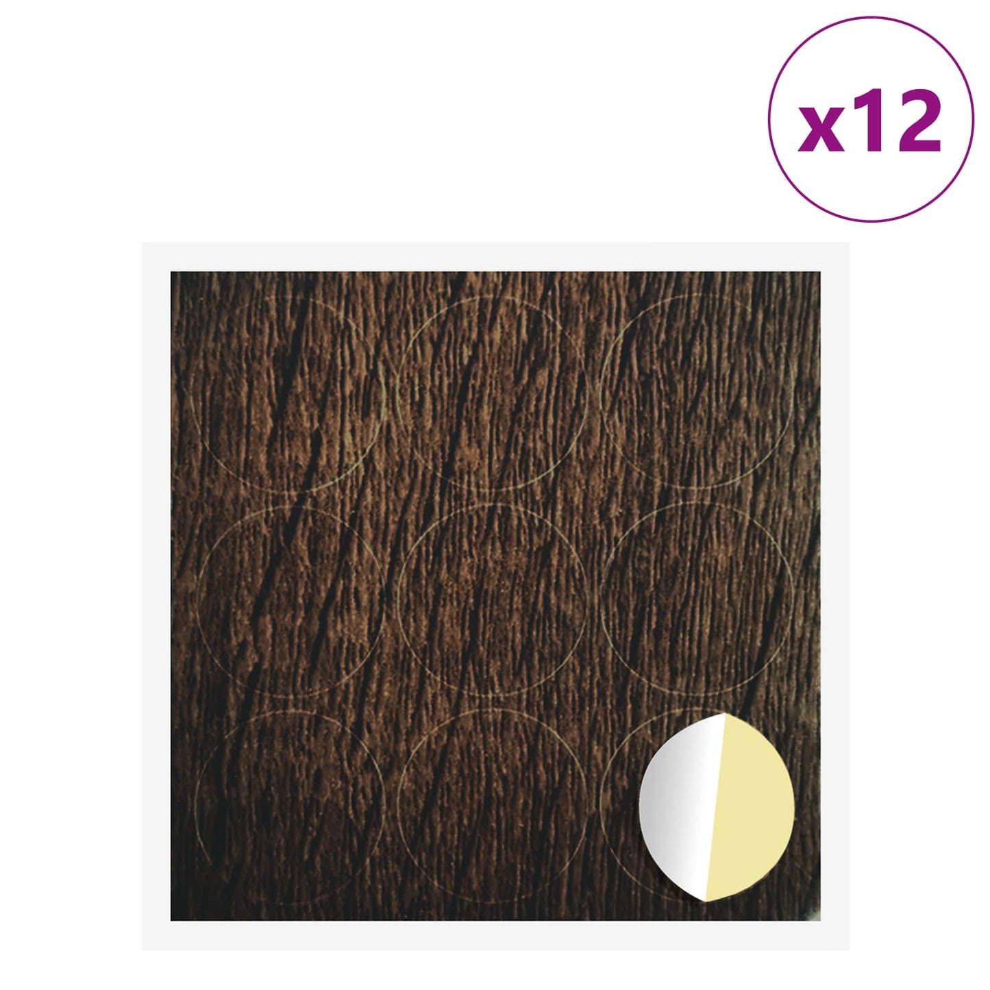 Zelfklevende Schroefhoes 12 pcs Bruin Eiken Ø 20 x 0,5 mm is nu te koop bij PeponiXL, paradijselijk wonen!
