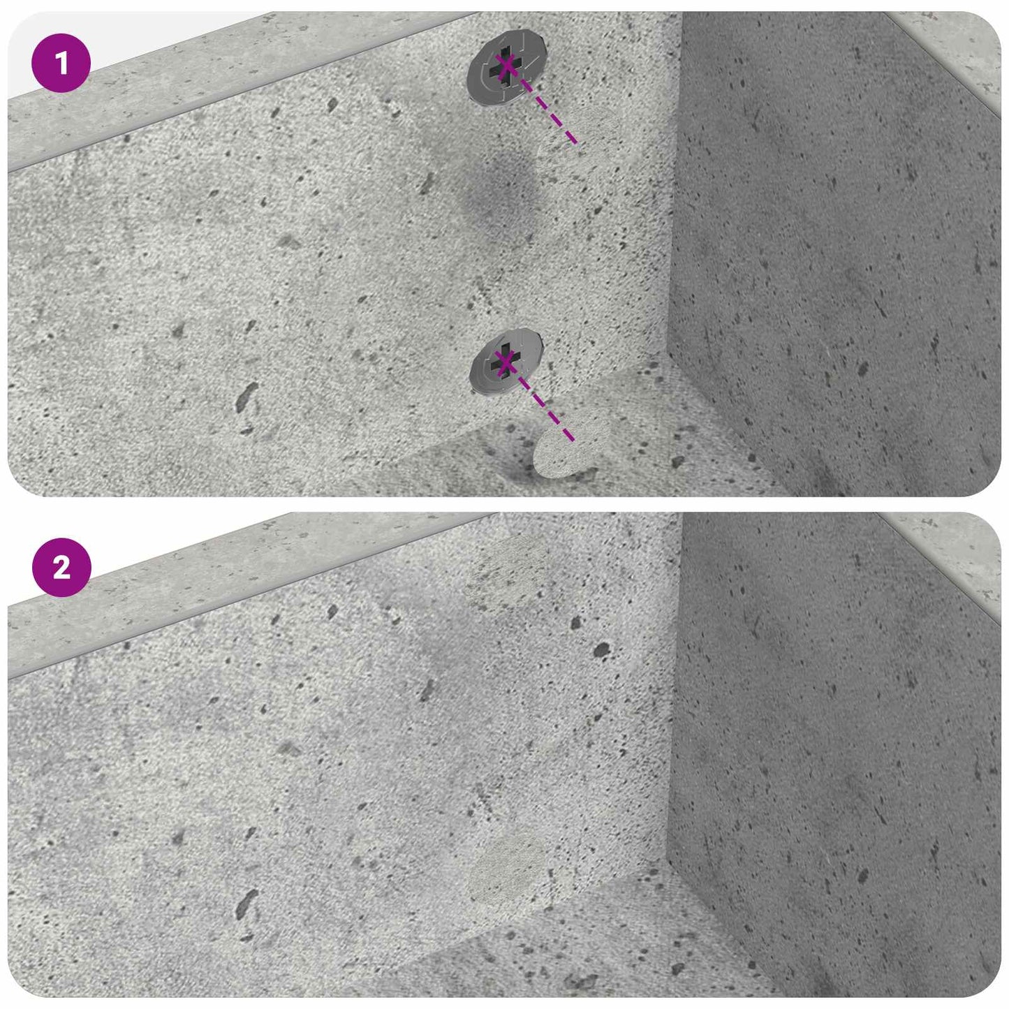 Zelfklevende Schroefhoes 2 pcs Beton Grijs Ø 20 x 0,5 mm is nu te koop bij PeponiXL, paradijselijk wonen!