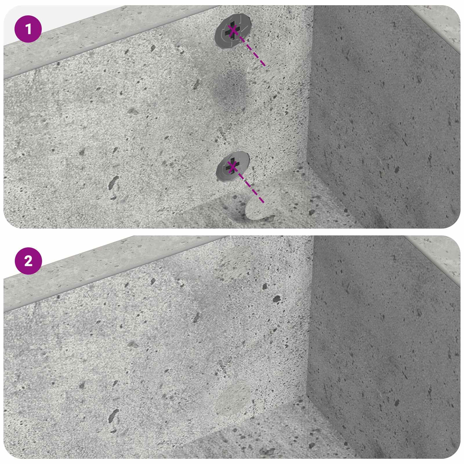 Zelfklevende Schroefhoes 2 pcs Beton Grijs Ø 20 x 0,5 mm is nu te koop bij PeponiXL, paradijselijk wonen!