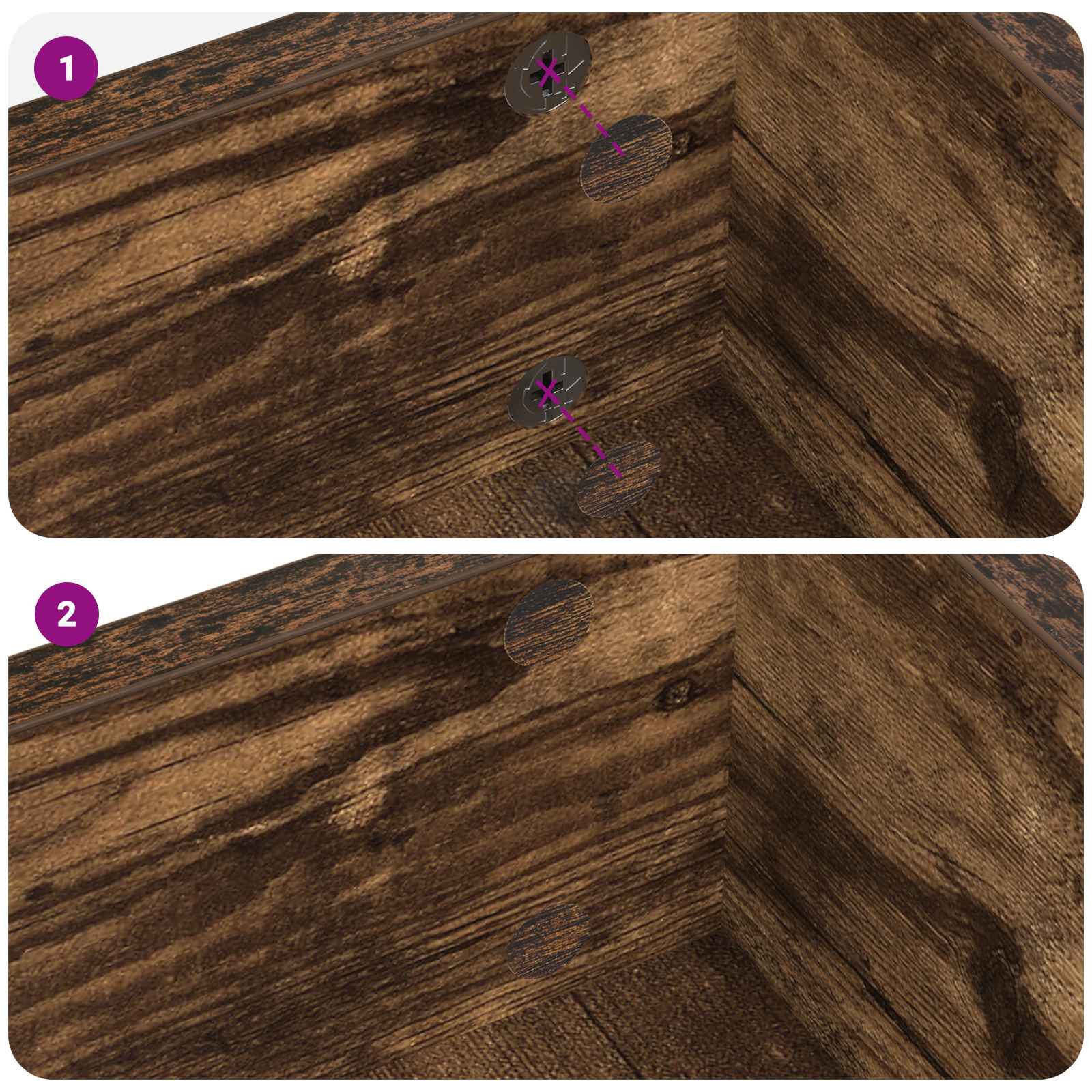 Zelfklevende Schroefhoes 2 pcs Gerookt eiken Ø 20 x 0,5 mm is nu te koop bij PeponiXL, paradijselijk wonen!