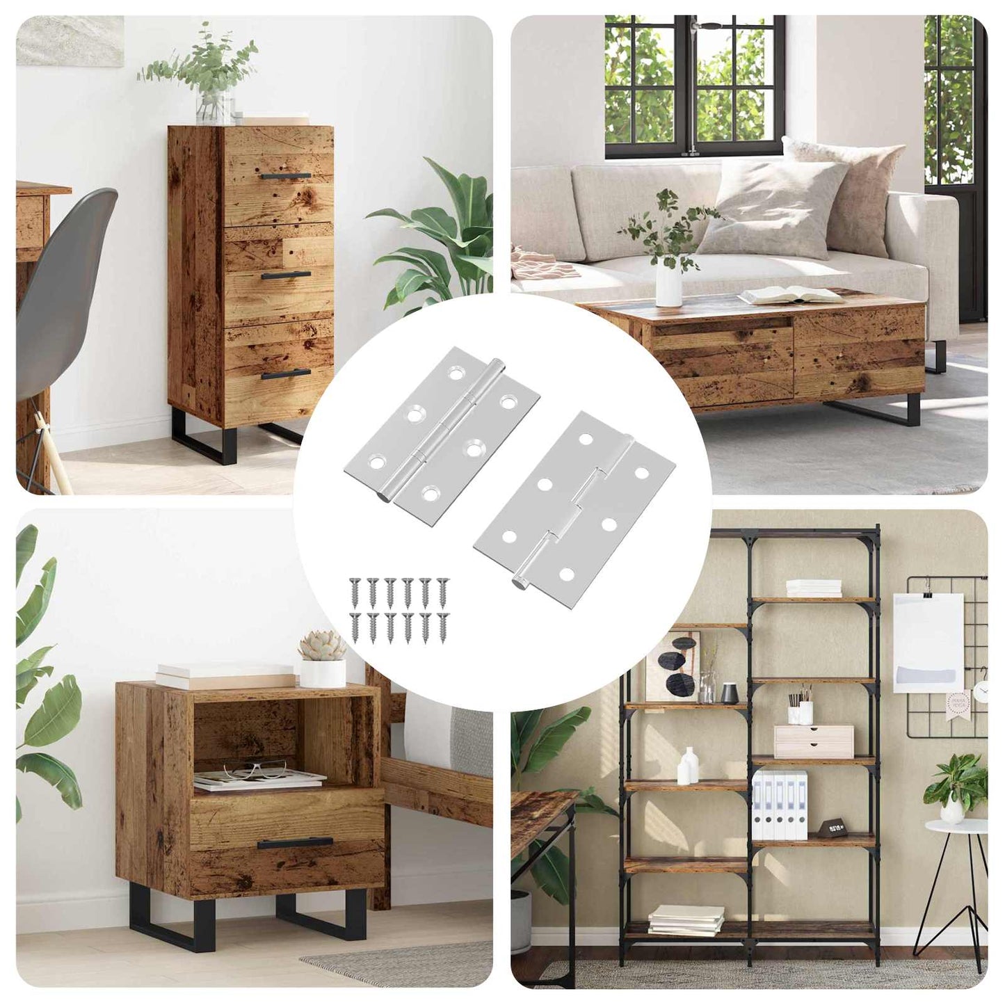 Scharnier Effen 2 pcs Zilver 58 x 35 x 1 mm Staal is nu te koop bij PeponiXL, paradijselijk wonen!