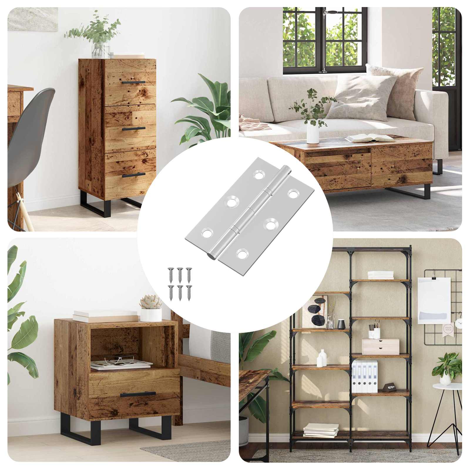 Scharnier Effen 12 pcs Zilver 58 x 35 x 1 mm Staal is nu te koop bij PeponiXL, paradijselijk wonen!