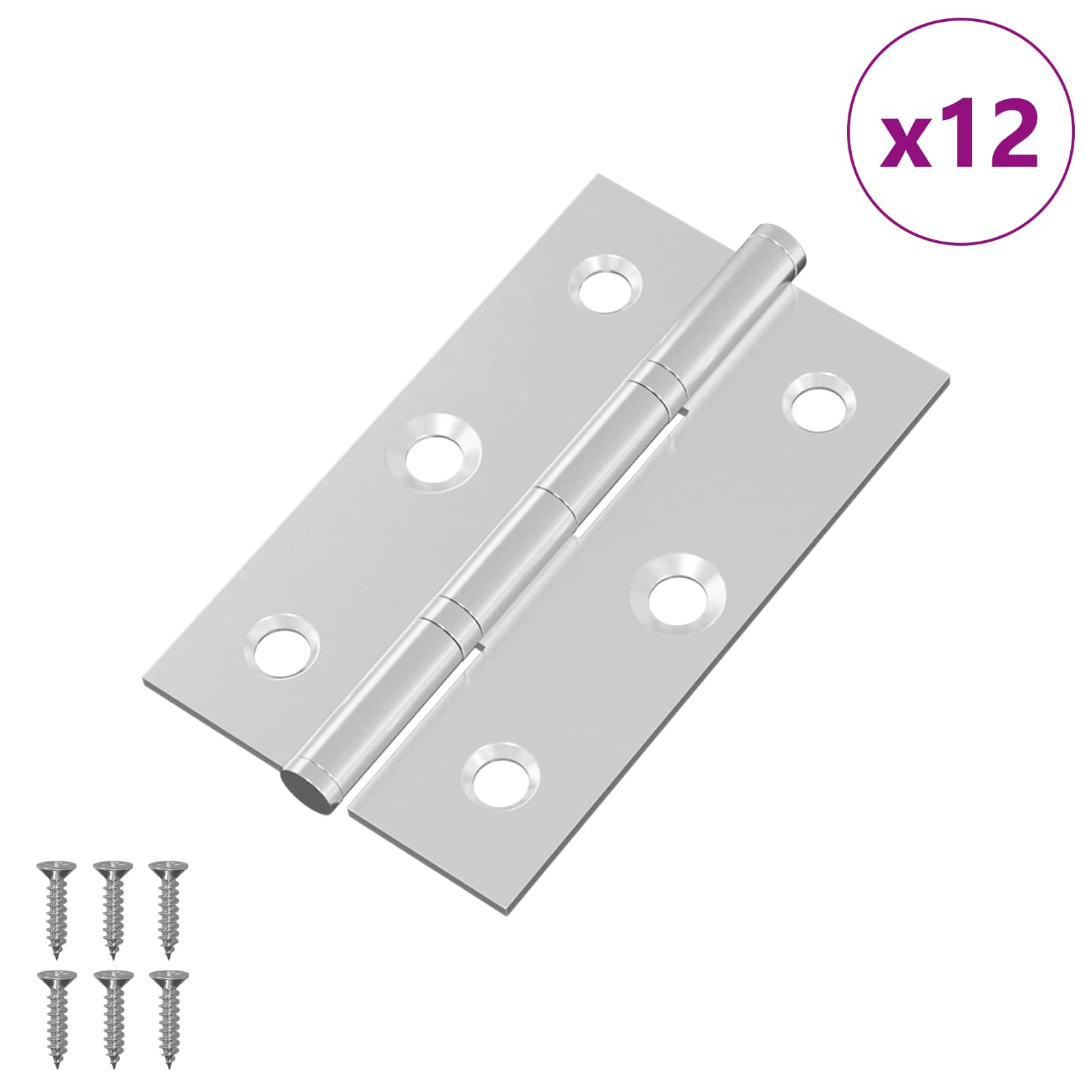 Scharnier Effen 12 pcs Zilver 58 x 35 x 1 mm Staal is nu te koop bij PeponiXL, paradijselijk wonen!