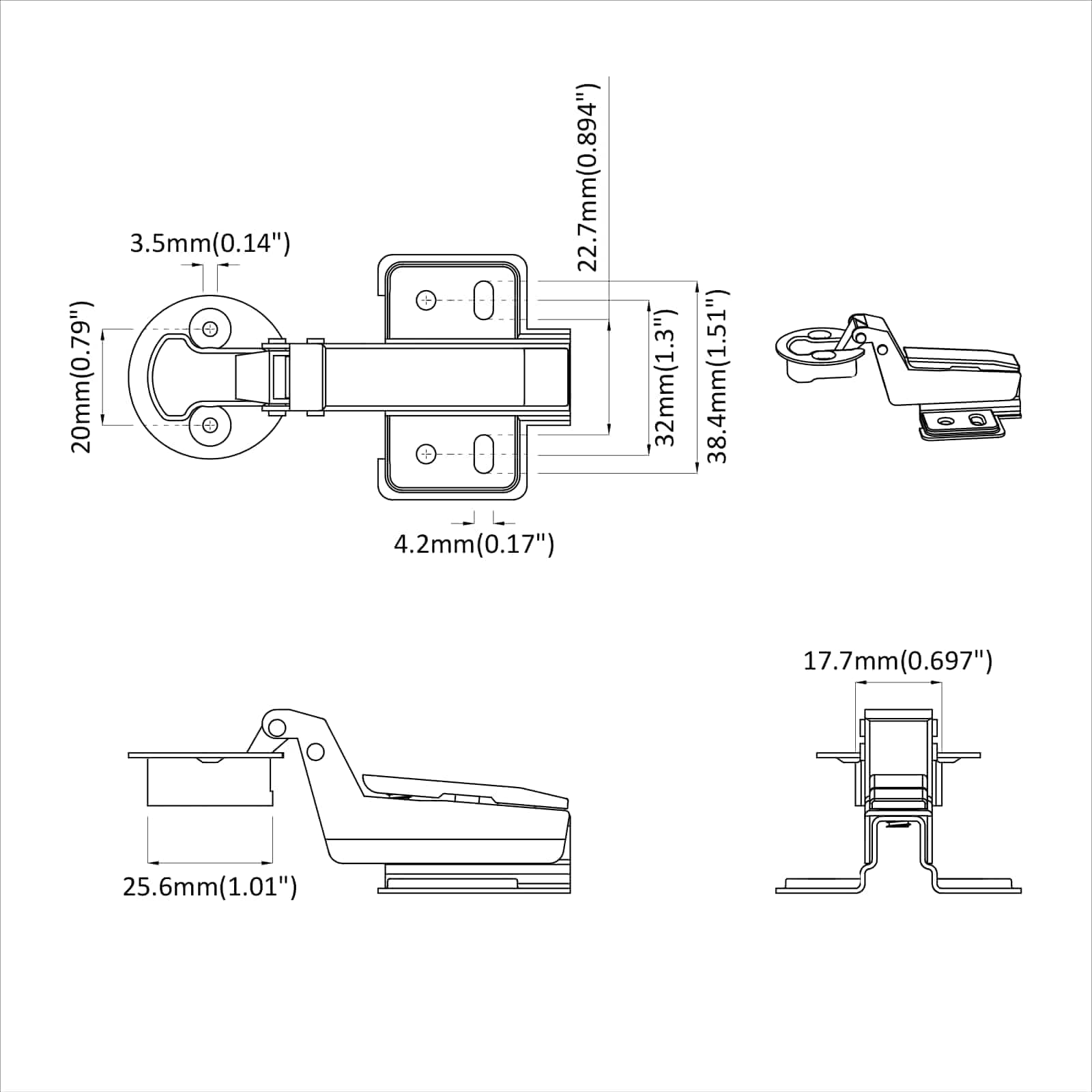 Scharnier 123 pcs Zilver 35 mm IJzer is nu te koop bij PeponiXL, paradijselijk wonen!