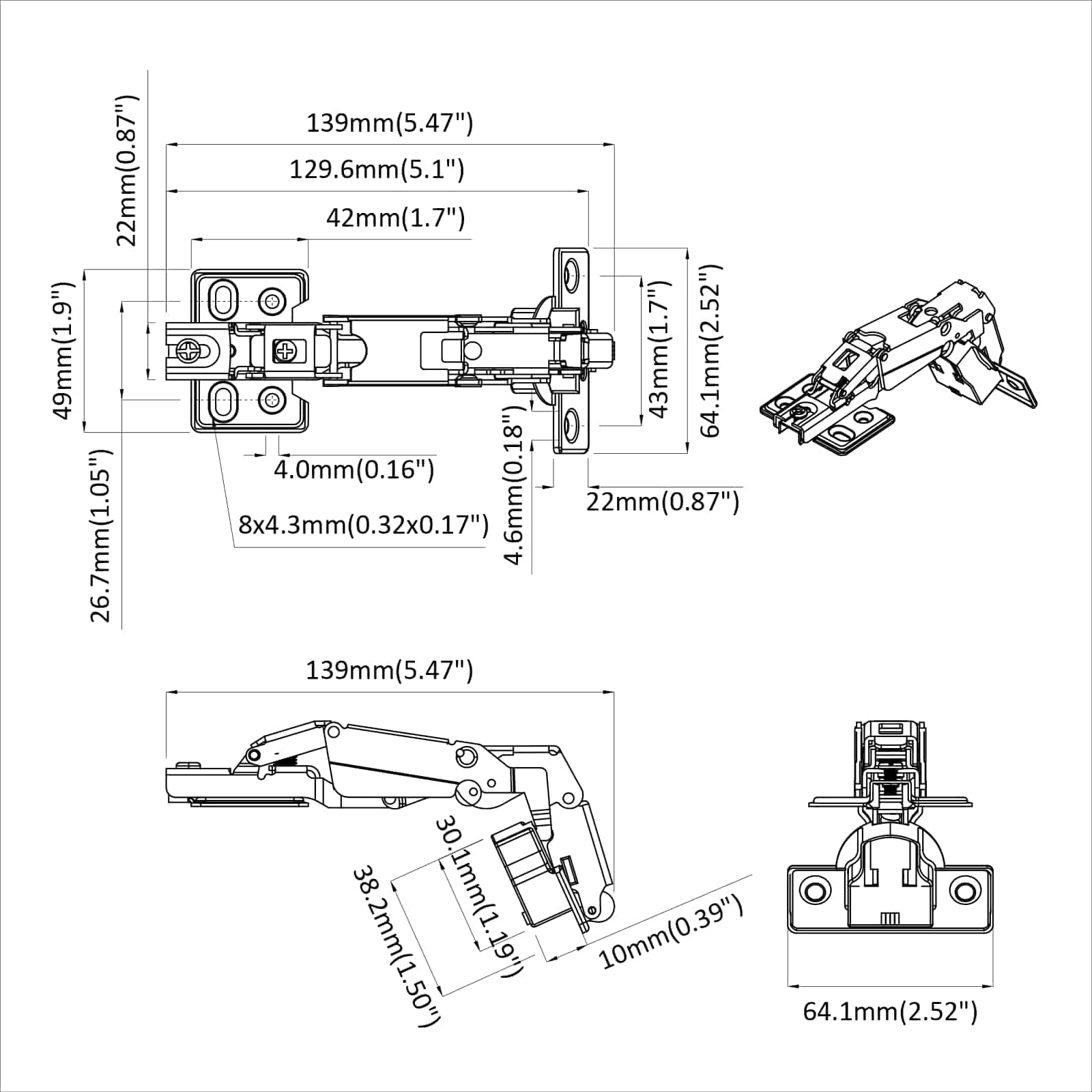 Scharnier 12 pcs Nikkel 139 x 64,1 x 10 mm IJzer is nu te koop bij PeponiXL, paradijselijk wonen!