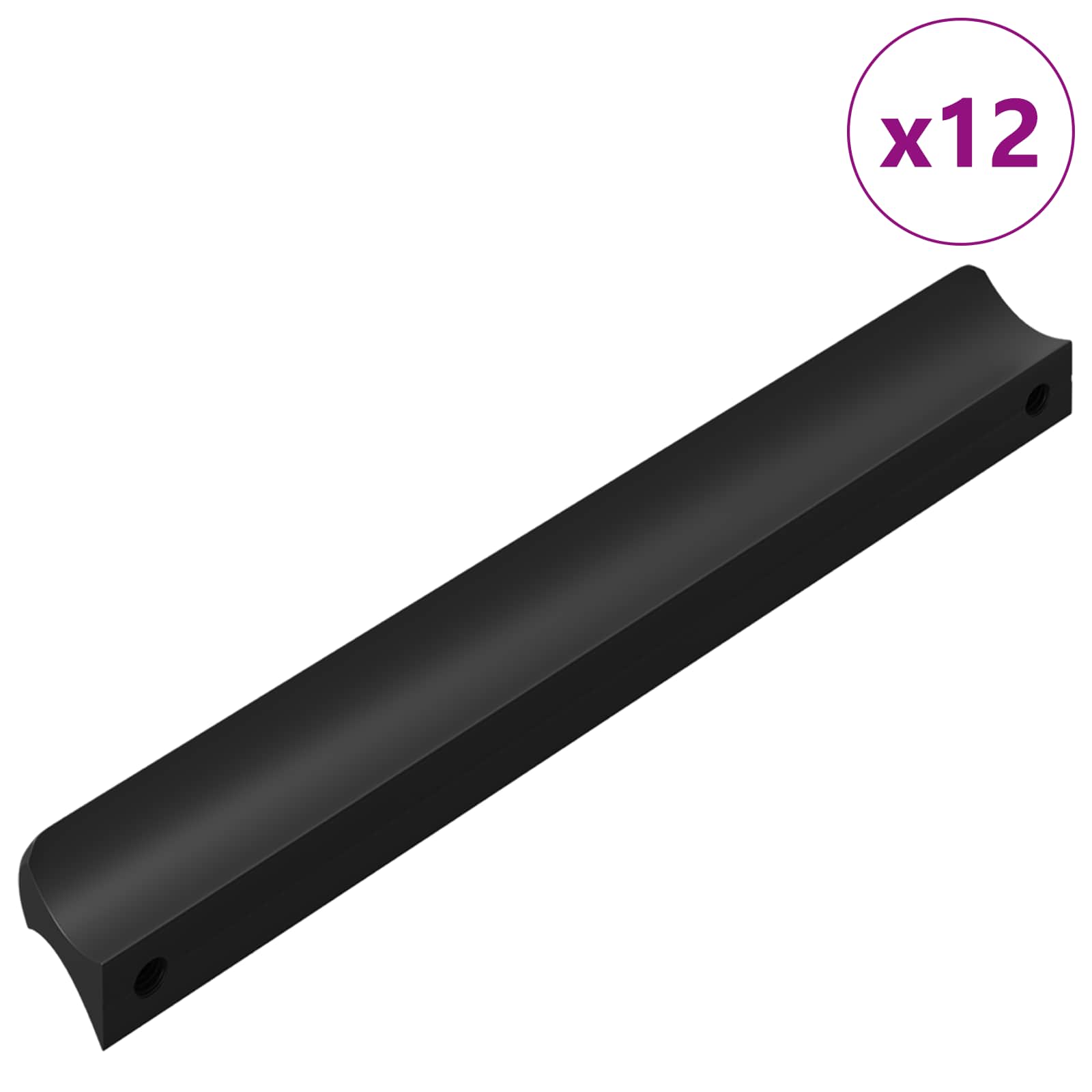 Handvat 12 pcs Zwart 106 x 7,4 x 15,5 mm Aluminium is nu te koop bij PeponiXL, paradijselijk wonen!