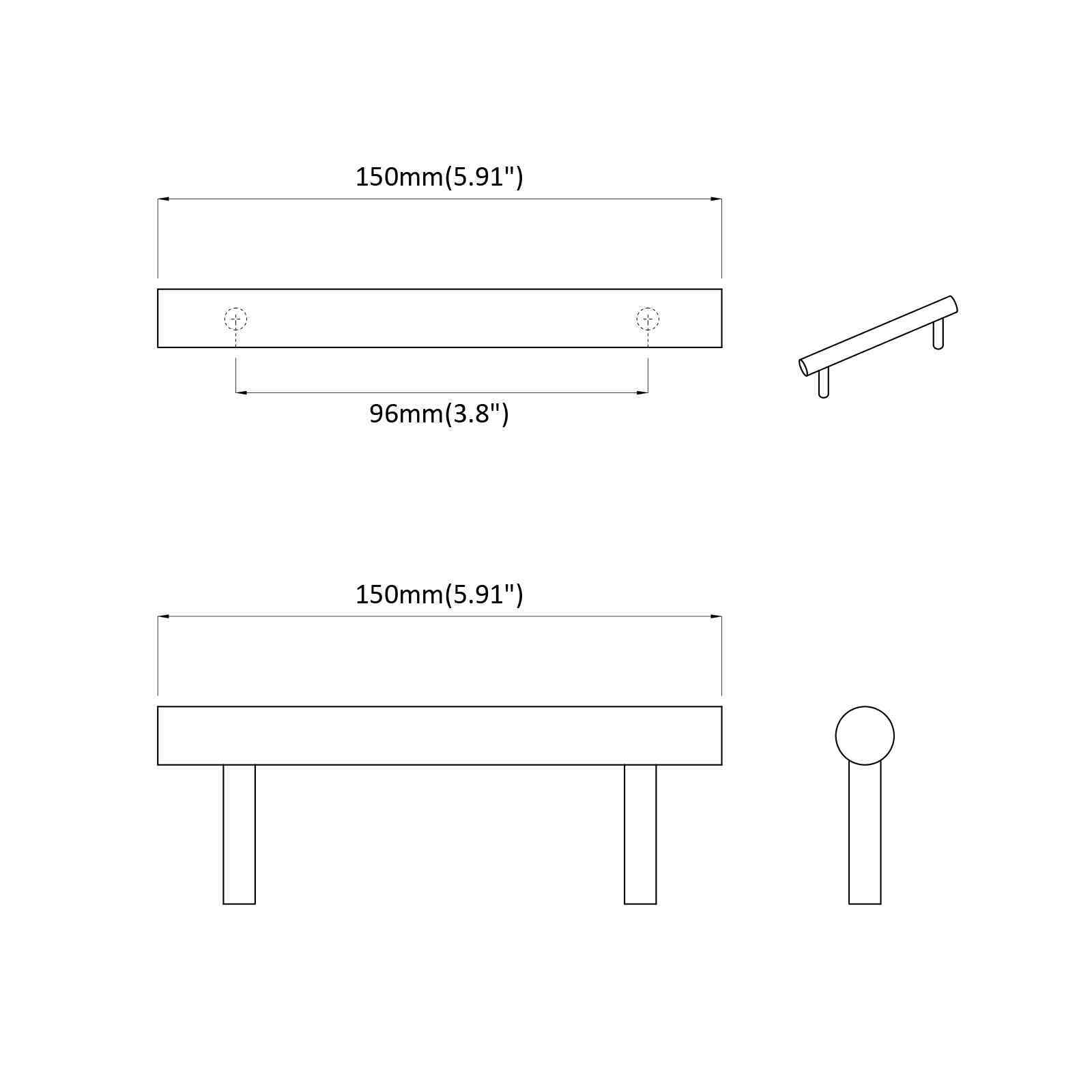 Kasthandgreep 2 pcs Goud 150 mm Roestvrij staal is nu te koop bij PeponiXL, paradijselijk wonen!