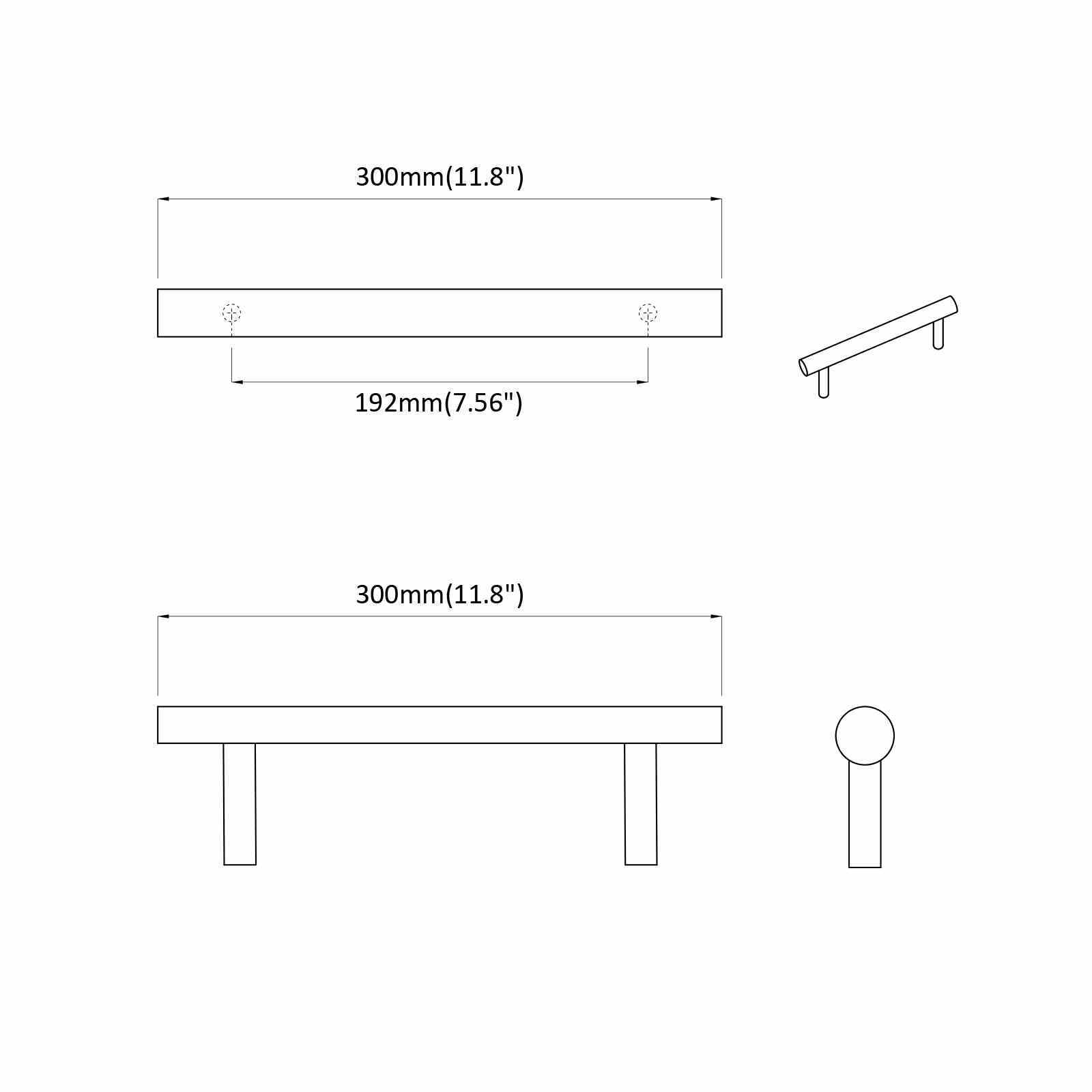 Kasthandgreep 2 pcs Zilver 300 mm Roestvrij staal is nu te koop bij PeponiXL, paradijselijk wonen!