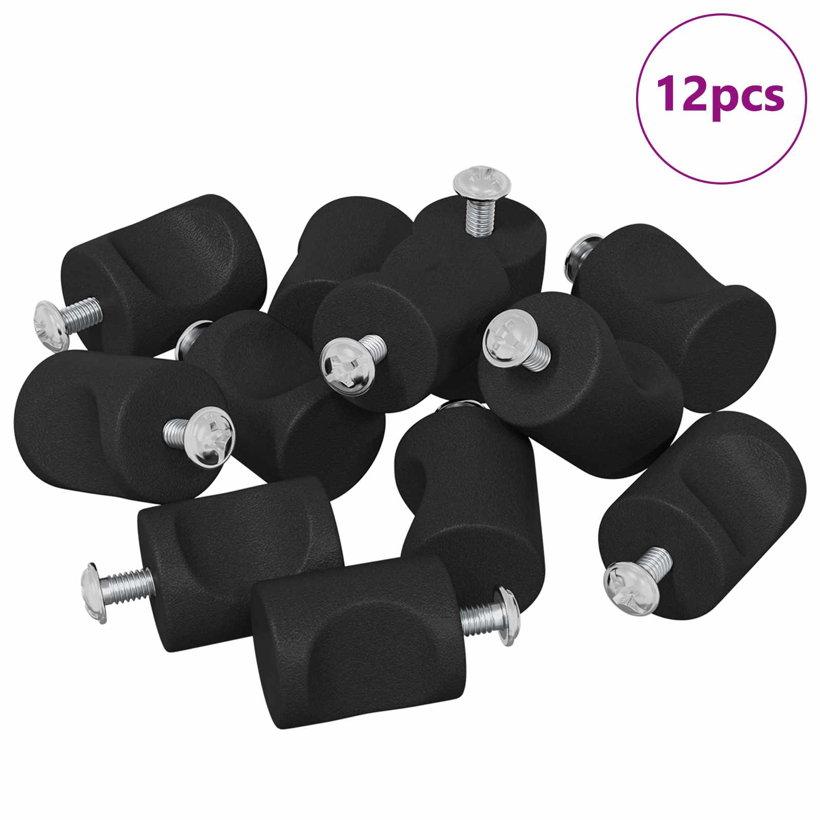Kastknop 12 pcs Zwart 18 x 23 mm IJzer is nu te koop bij PeponiXL, paradijselijk wonen!