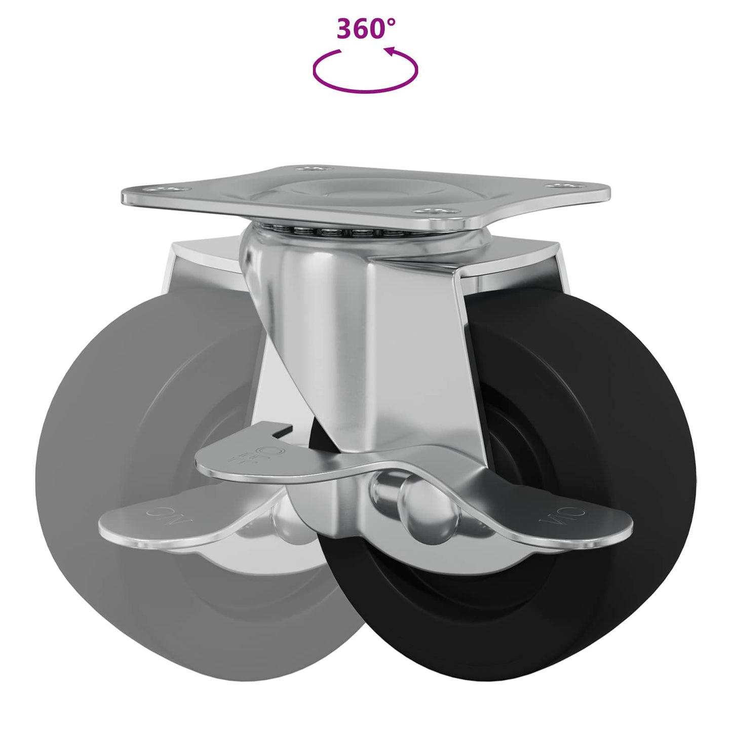 Caster 12 pcs Zwart en zilver 50,7 x 50,7 x 24,4 mm is nu te koop bij PeponiXL, paradijselijk wonen!