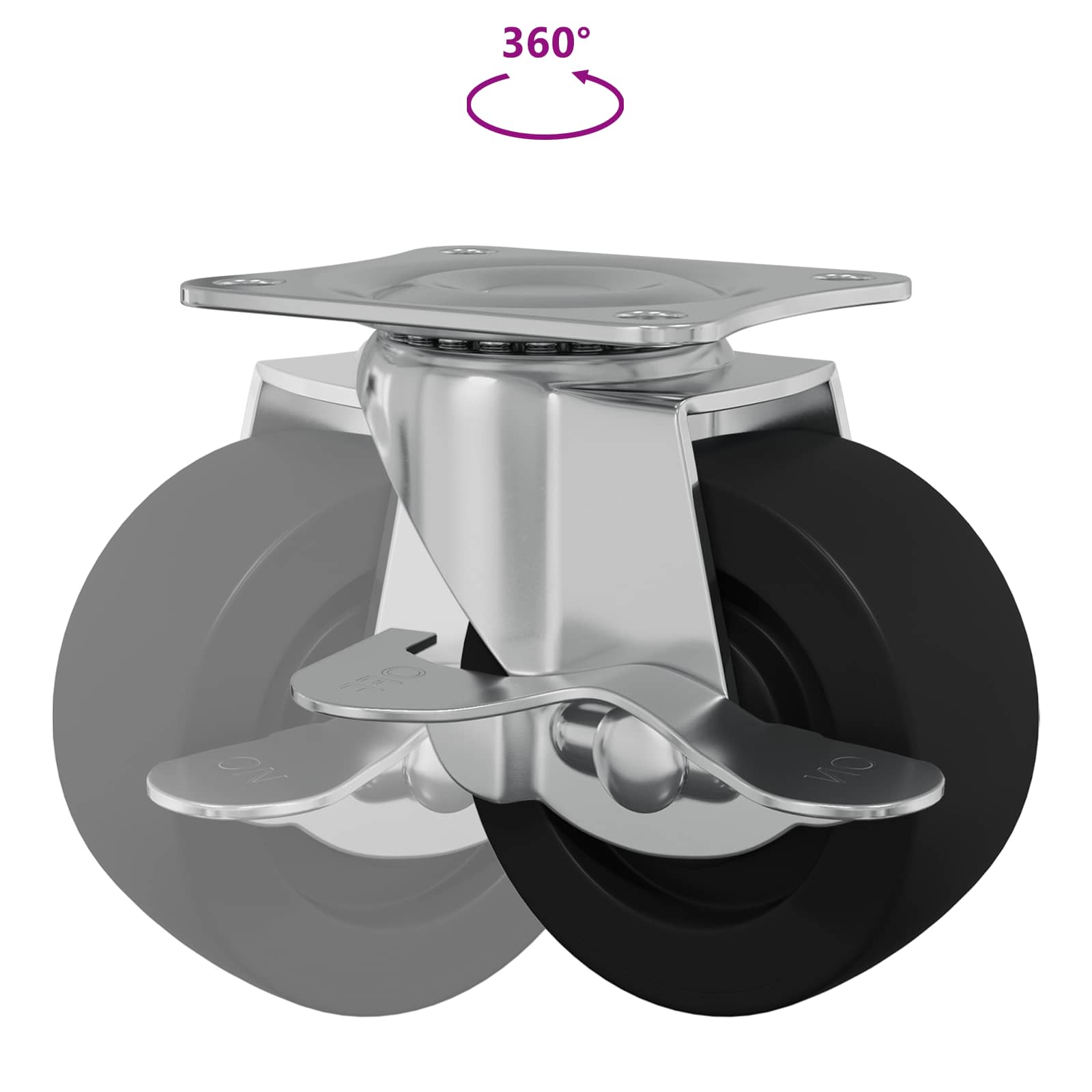 Caster 12 pcs Zwart en zilver 50,7 x 50,7 x 24,4 mm is nu te koop bij PeponiXL, paradijselijk wonen!