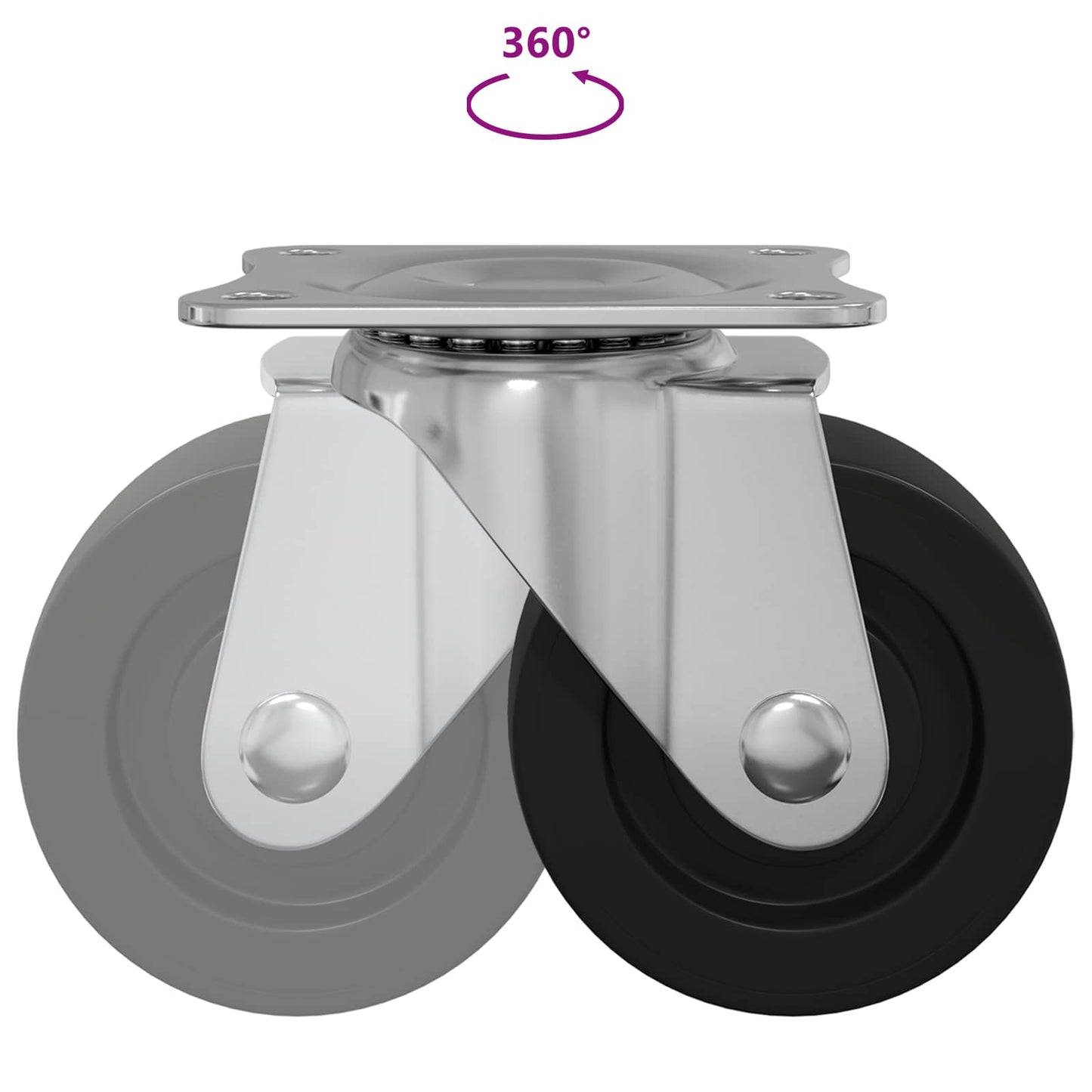 Zwenkwiel 12 pcs Zilver 60 x 60 x 50 mm IJs en nylon is nu te koop bij PeponiXL, paradijselijk wonen!