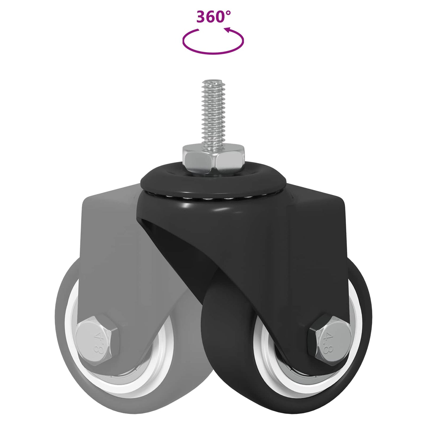 Zwenkwiel 2 pcs Zwart 40,4 x 40,4 x 19,7 mm IJs en nylon is nu te koop bij PeponiXL, paradijselijk wonen!